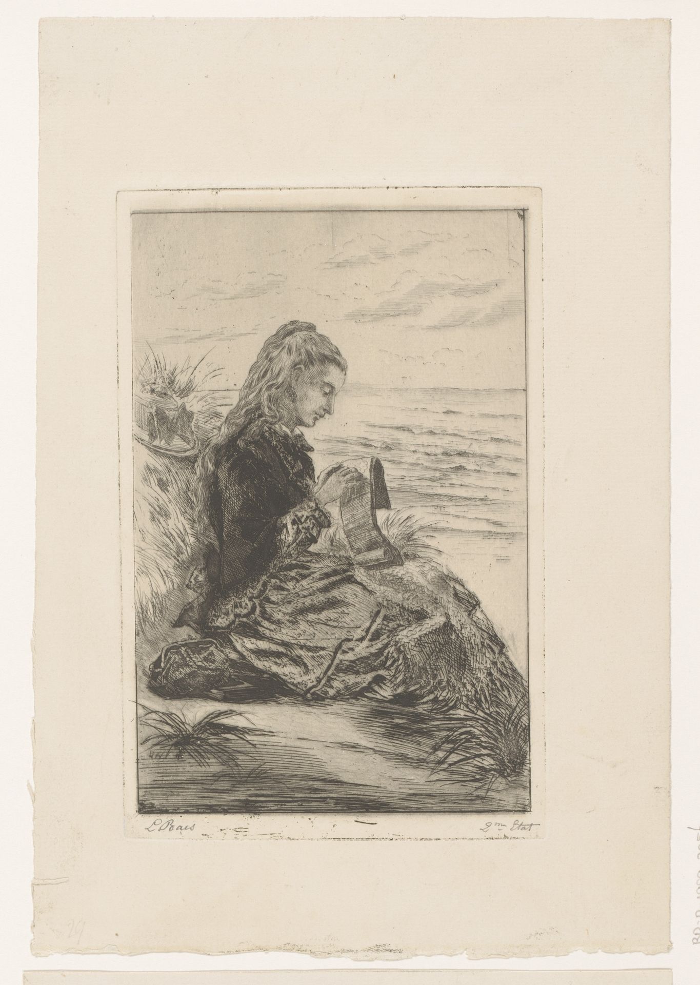 Bordurend meisje in de duinen by Edgar Alfred Baes
