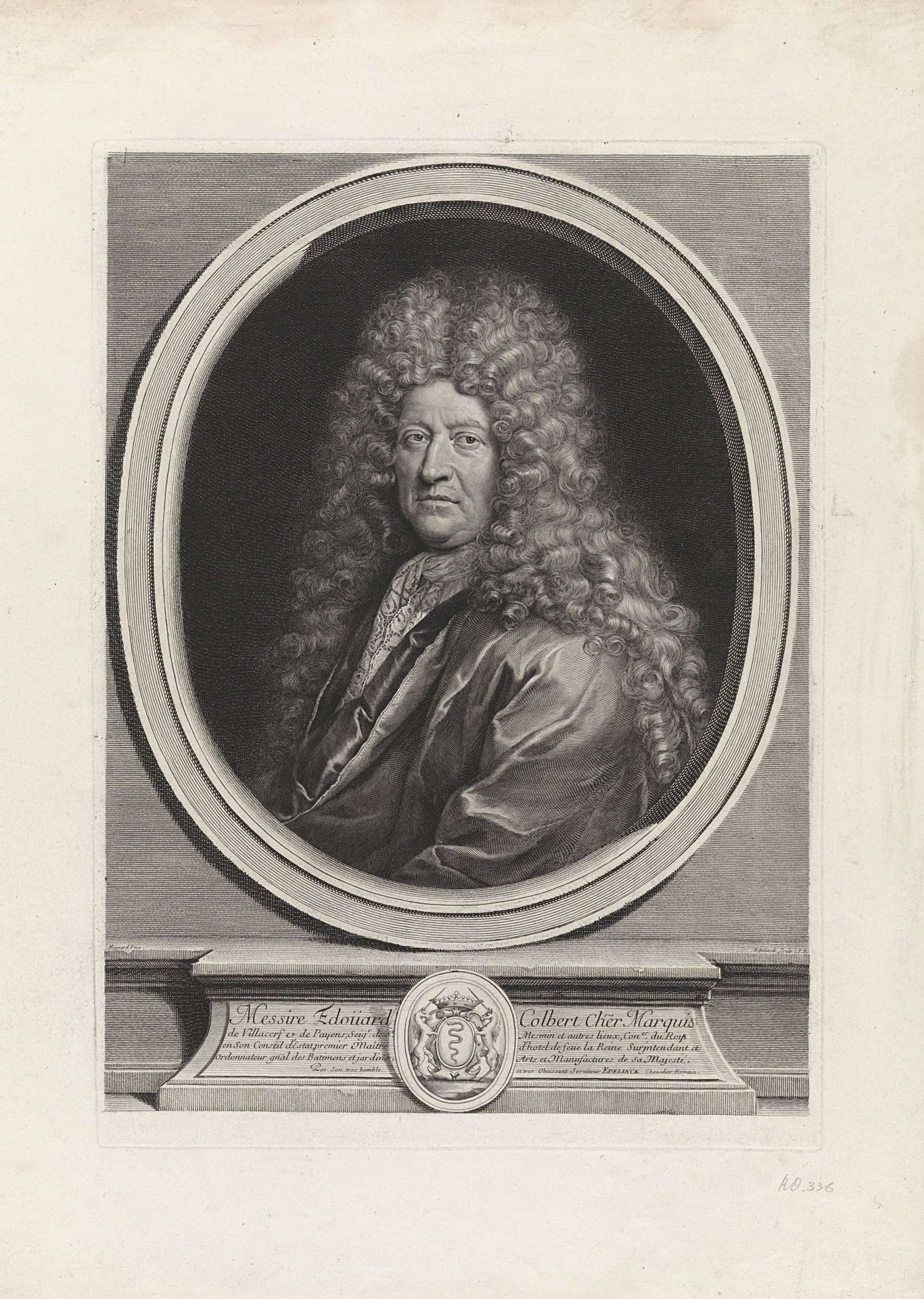 Portret van Edouard Colbert de Villacerf by Gérard Edelinck
