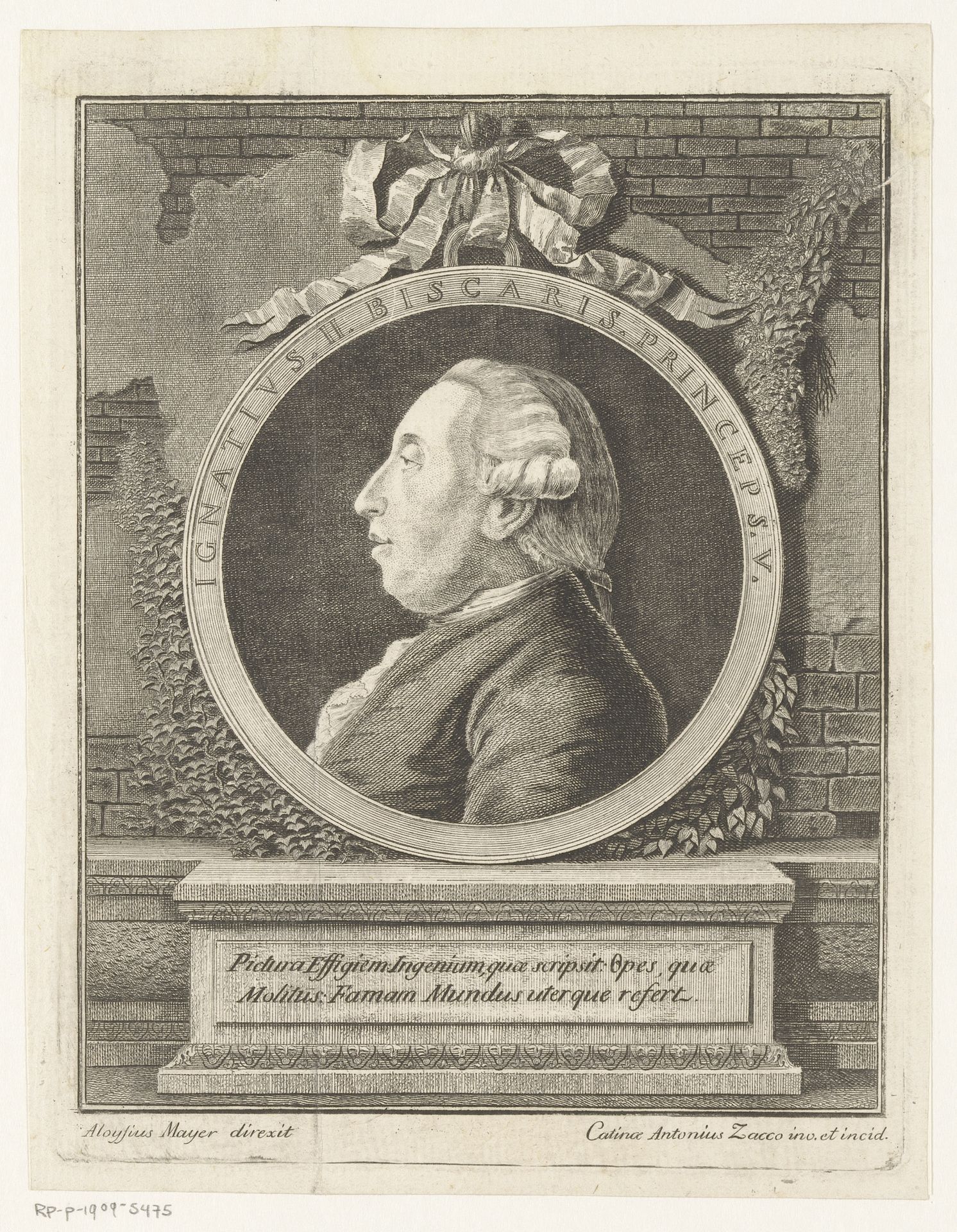 Portret van Ignazio Paternò Castello, prins van Biscari by Antonio Zacco