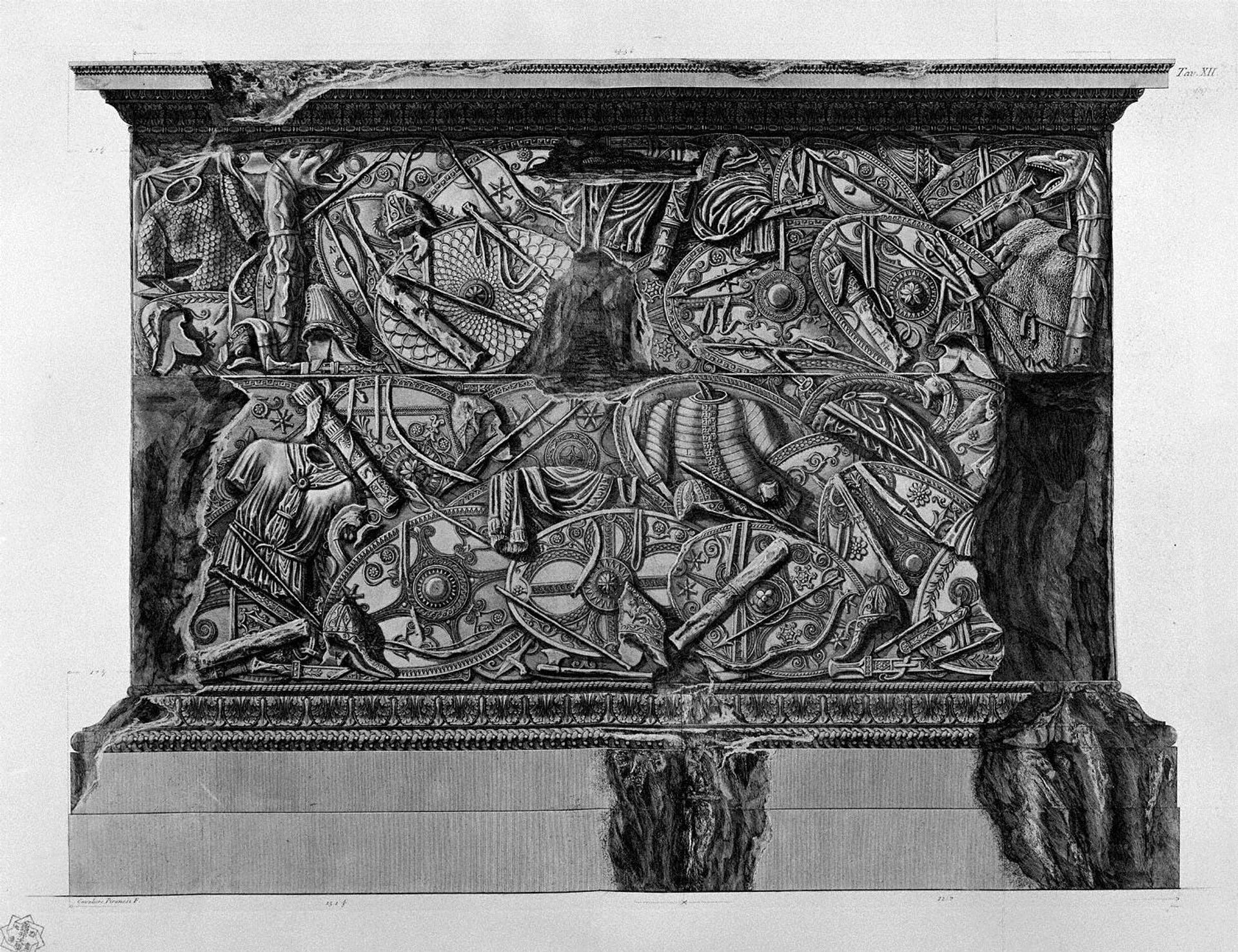 Fourth side of the pedestal of the same column by Giovanni Battista Piranesi