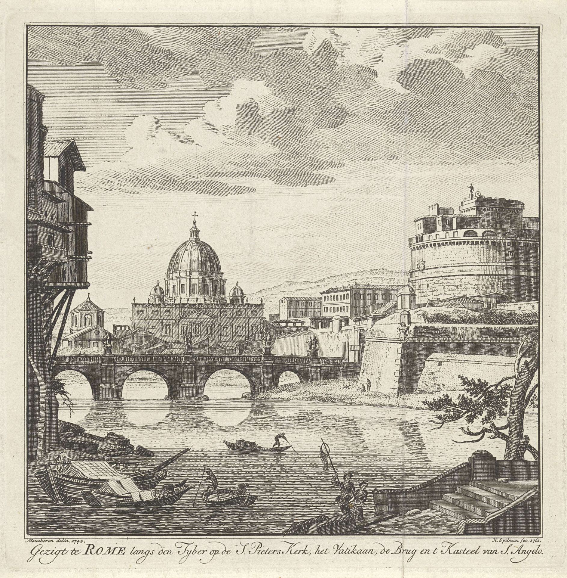 Gezicht op Rome by Hendrik Spilman