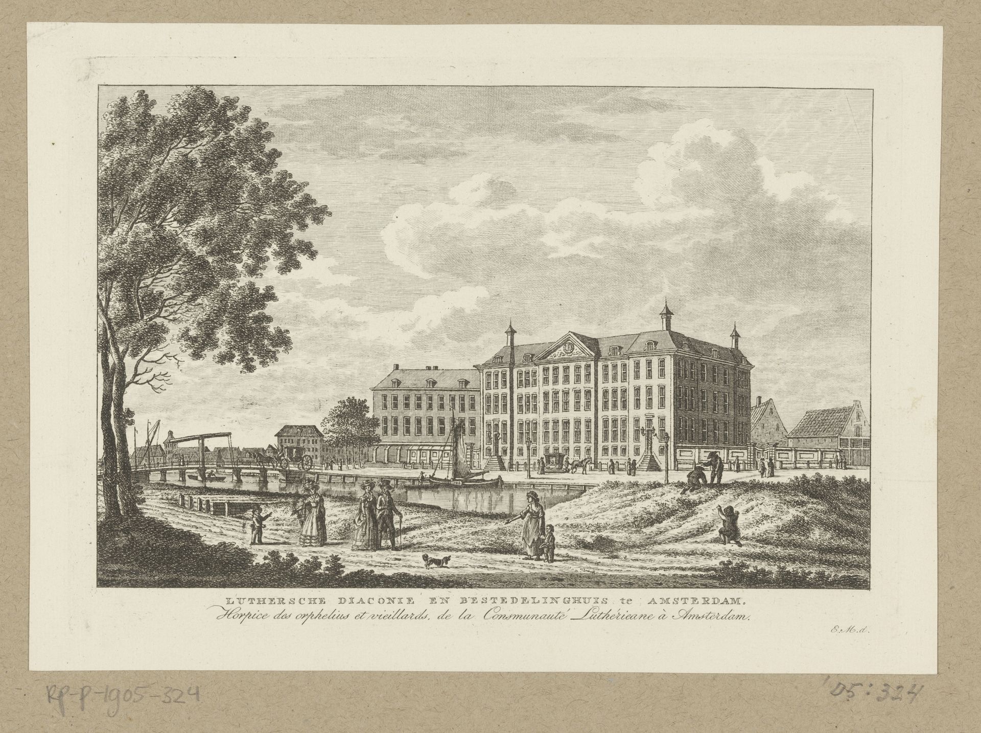 Gezicht op het Lutherse Diaconiehuis te Amsterdam by Carel Frederik (I) Bendorp