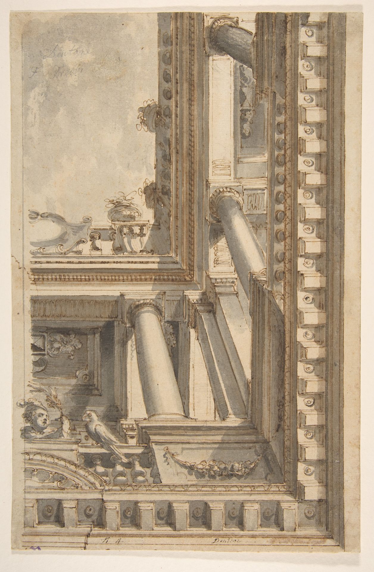Design for a Trompe L'Oeil Ceiling with a Loggia by Faustino Trebbi