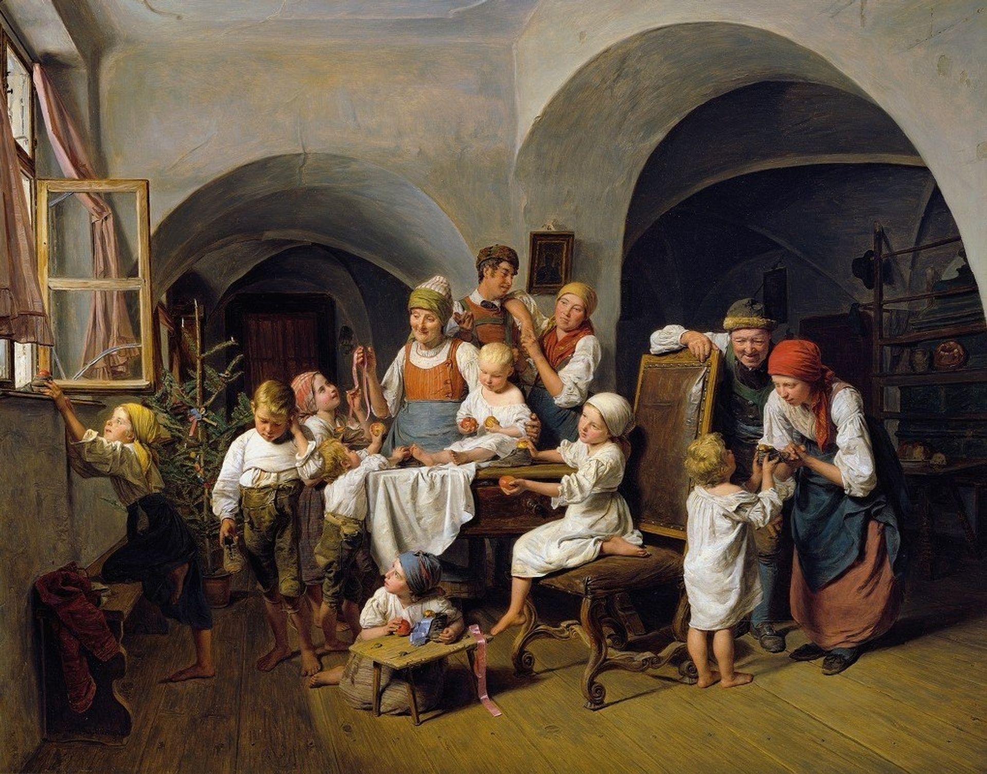 Christmas morning by Ferdinand Georg Waldmüller
