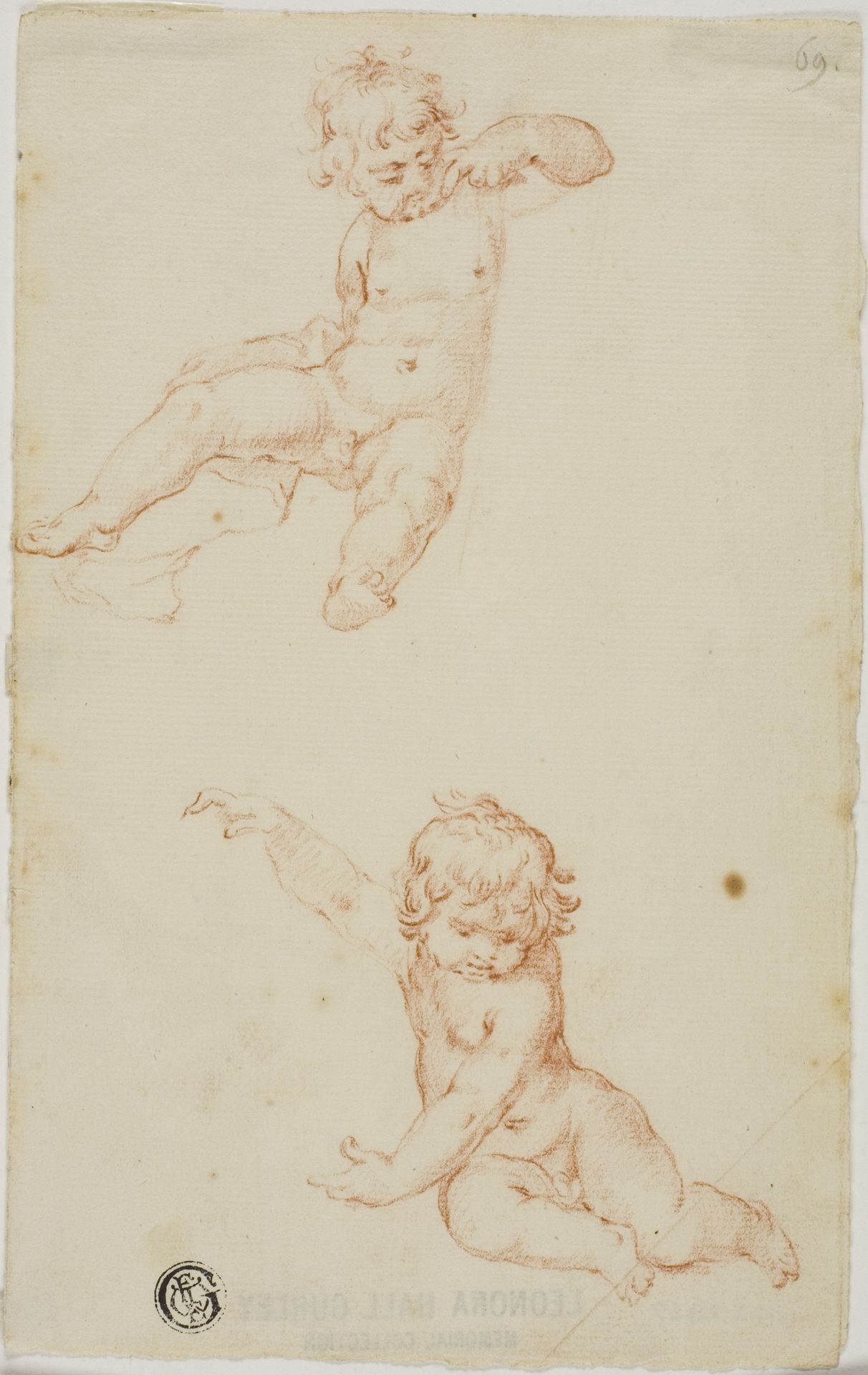 Two Seated Putti by Anonymous