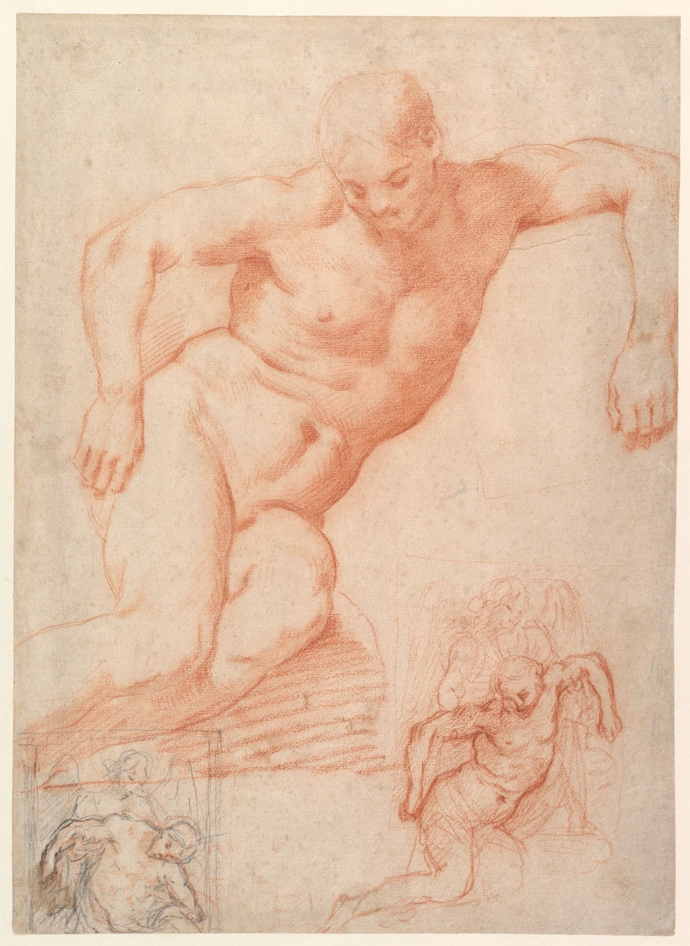 Studies of the Dead Christ supported by an Angel, with subsidiary studies for the same composition by Poppi (Francesco Morandini)