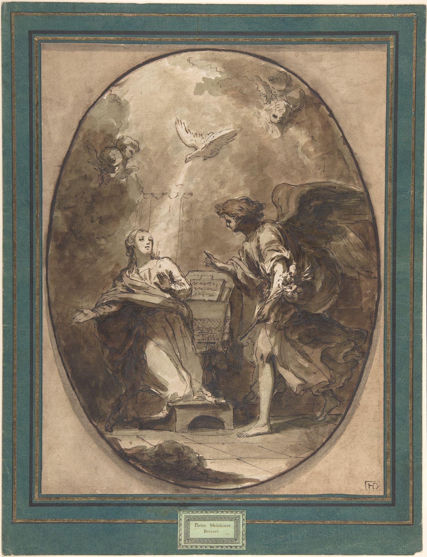 The Annunciation by Pietro Melchiorre Ferrari