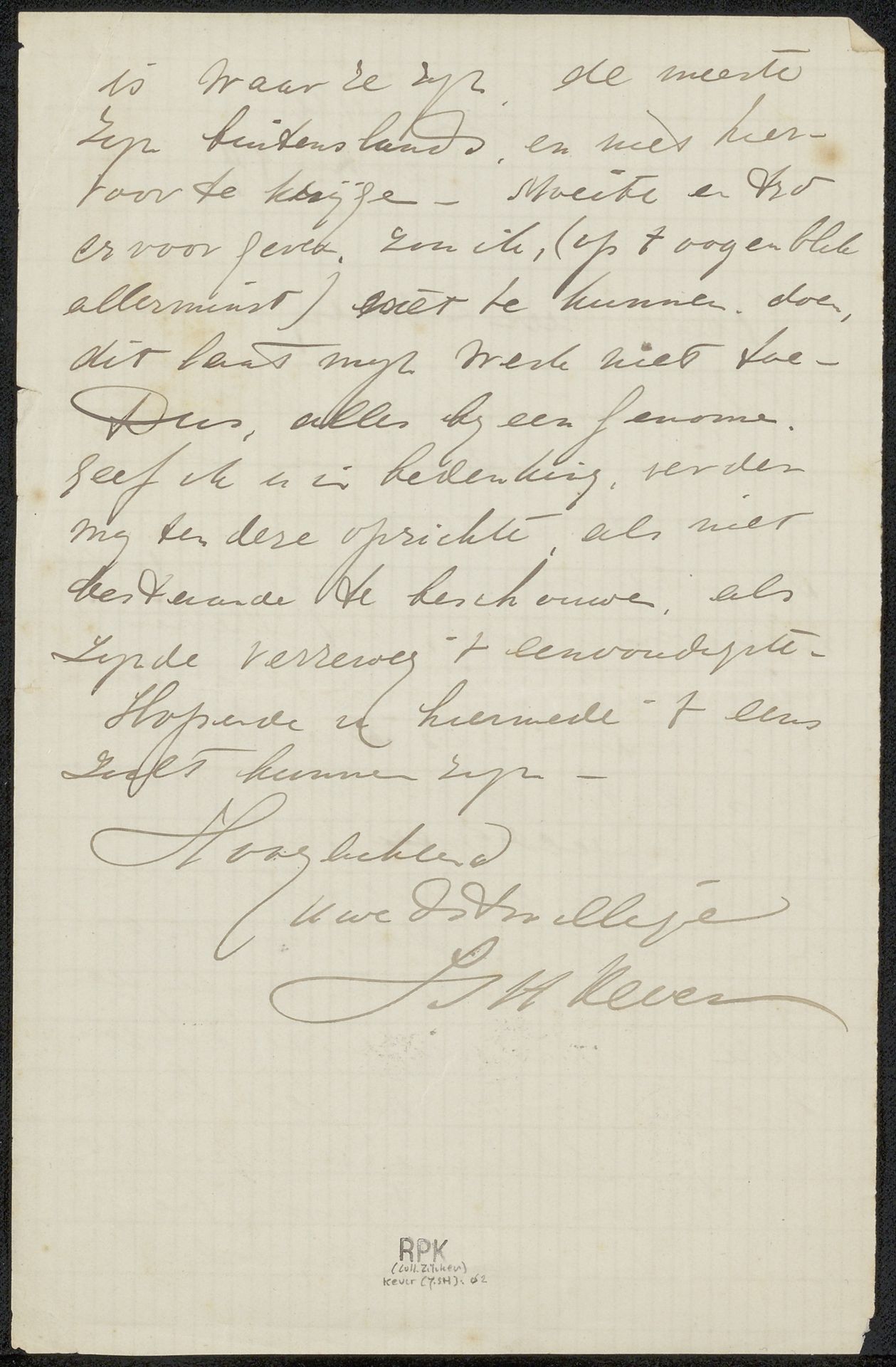 Brief aan Philip Zilcken by Jacob Simon Hendrik Kever