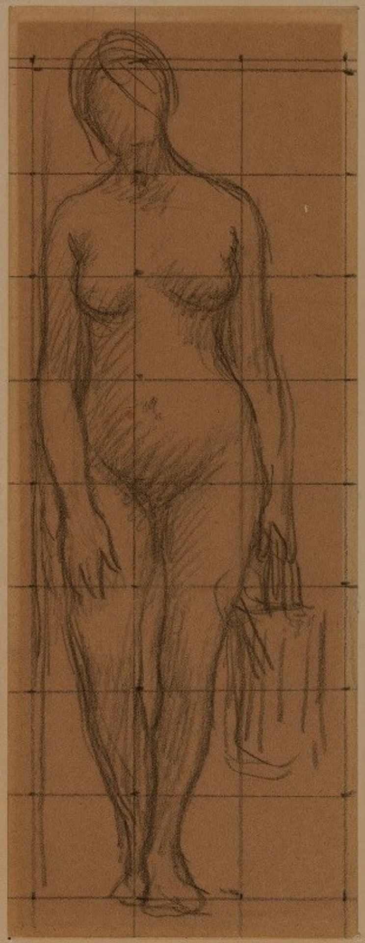 Femme nue de face, tenant un arrosoir dans la main gauche by Pierre Puvis de Chavannes
