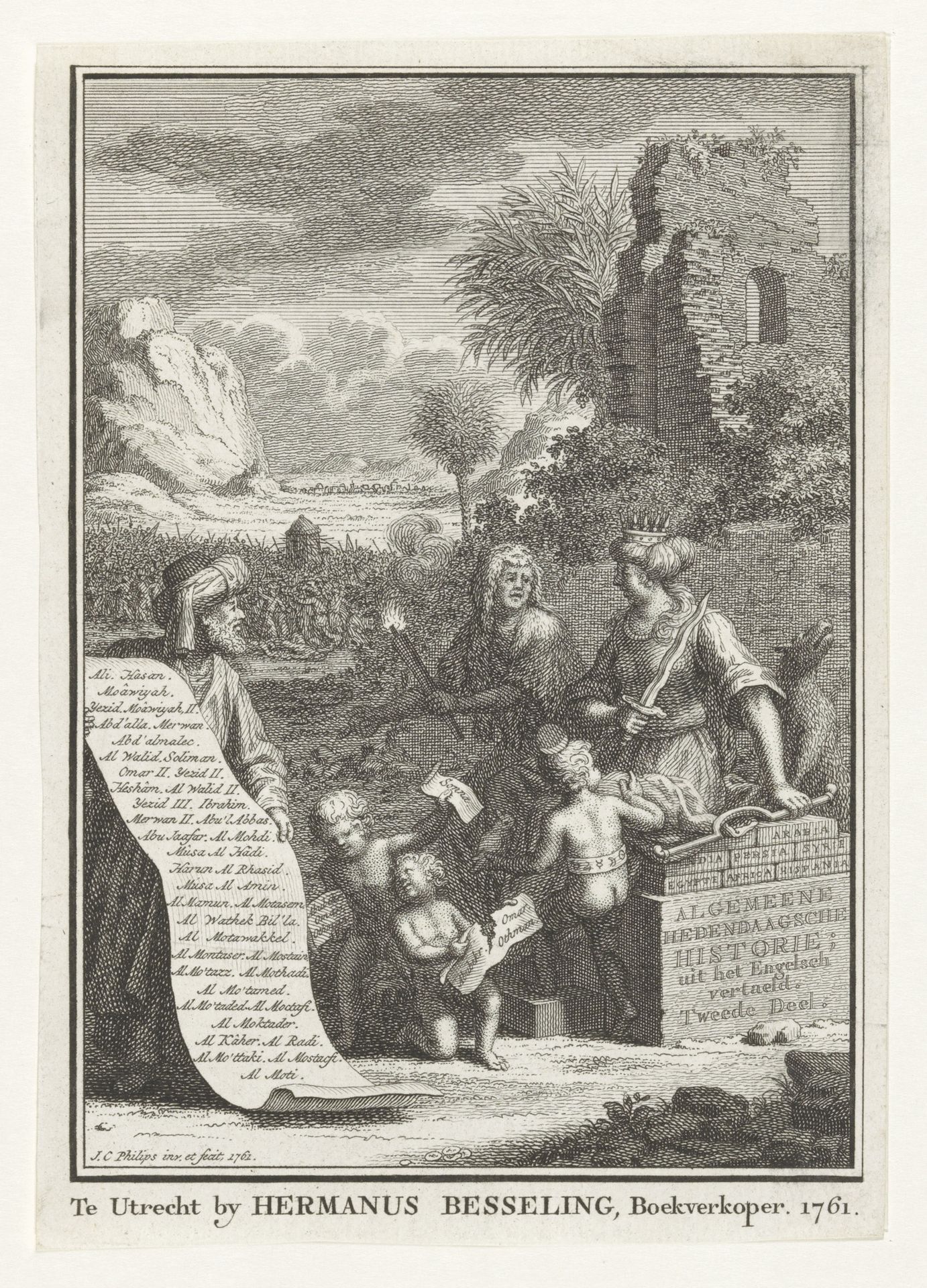 Allegorische voorstelling met Heerszucht en Arabier by Jan Caspar Philips
