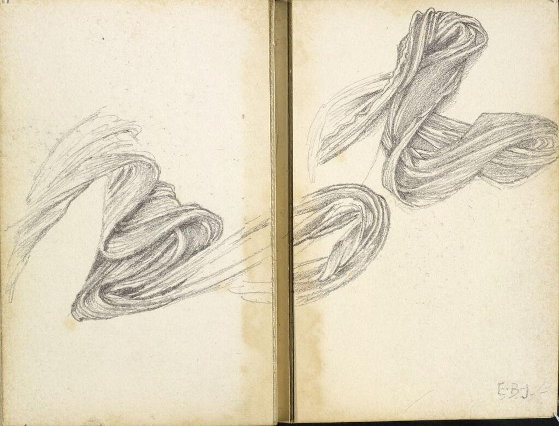 Drapery Study (continues on page 10 verso); verso: Drapery Study by Edward Burne-Jones