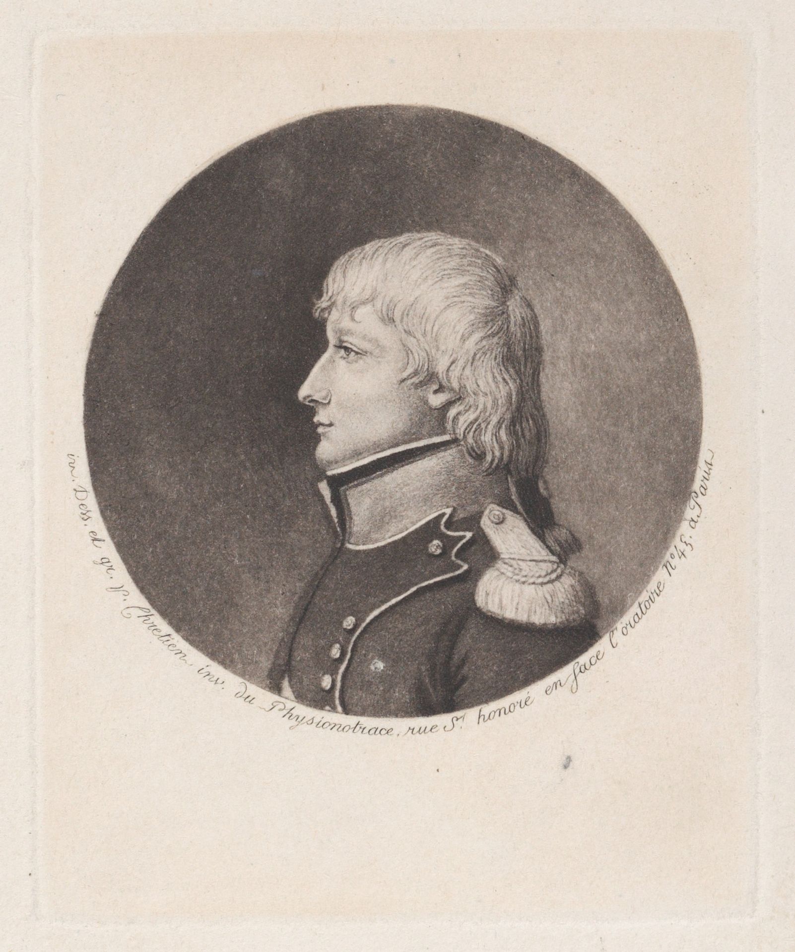 Portrait of Napoleon Bonaparte, to left by Gilles Louis Chrétien