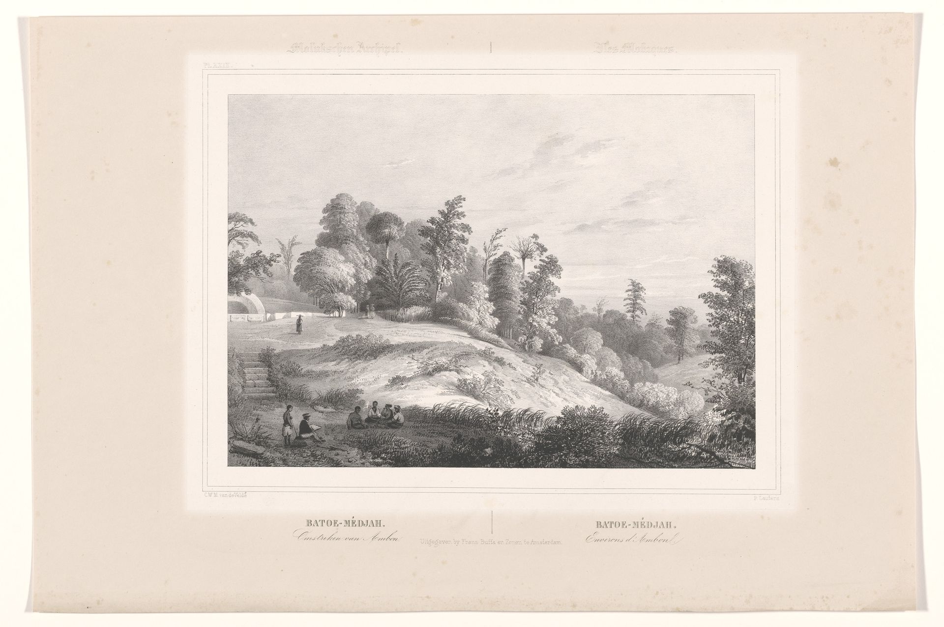 Gezicht op de heuvel Batu Medjah in Ambon by Paulus Lauters
