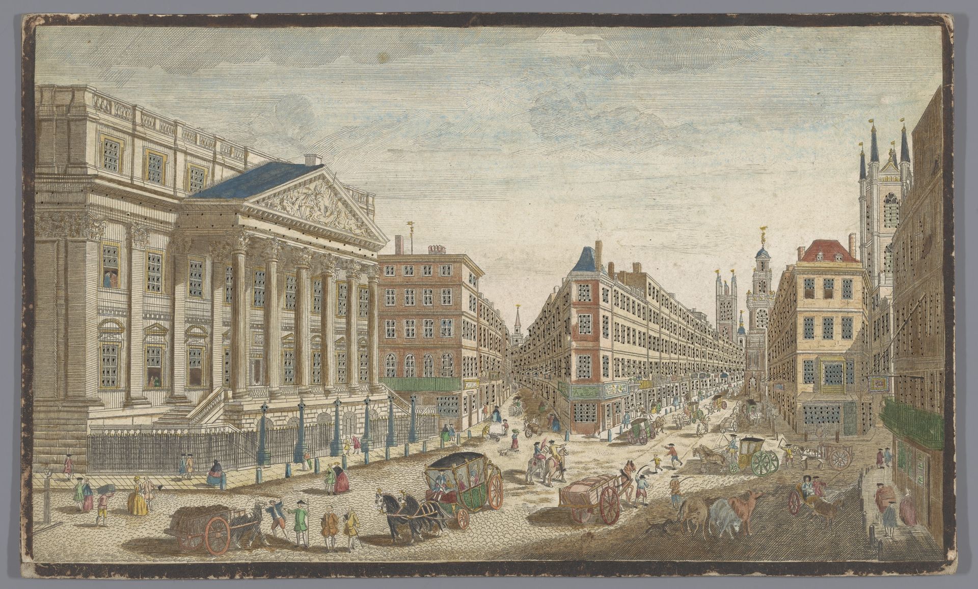 Gezicht op het Mansion House te Londen by Anonymous