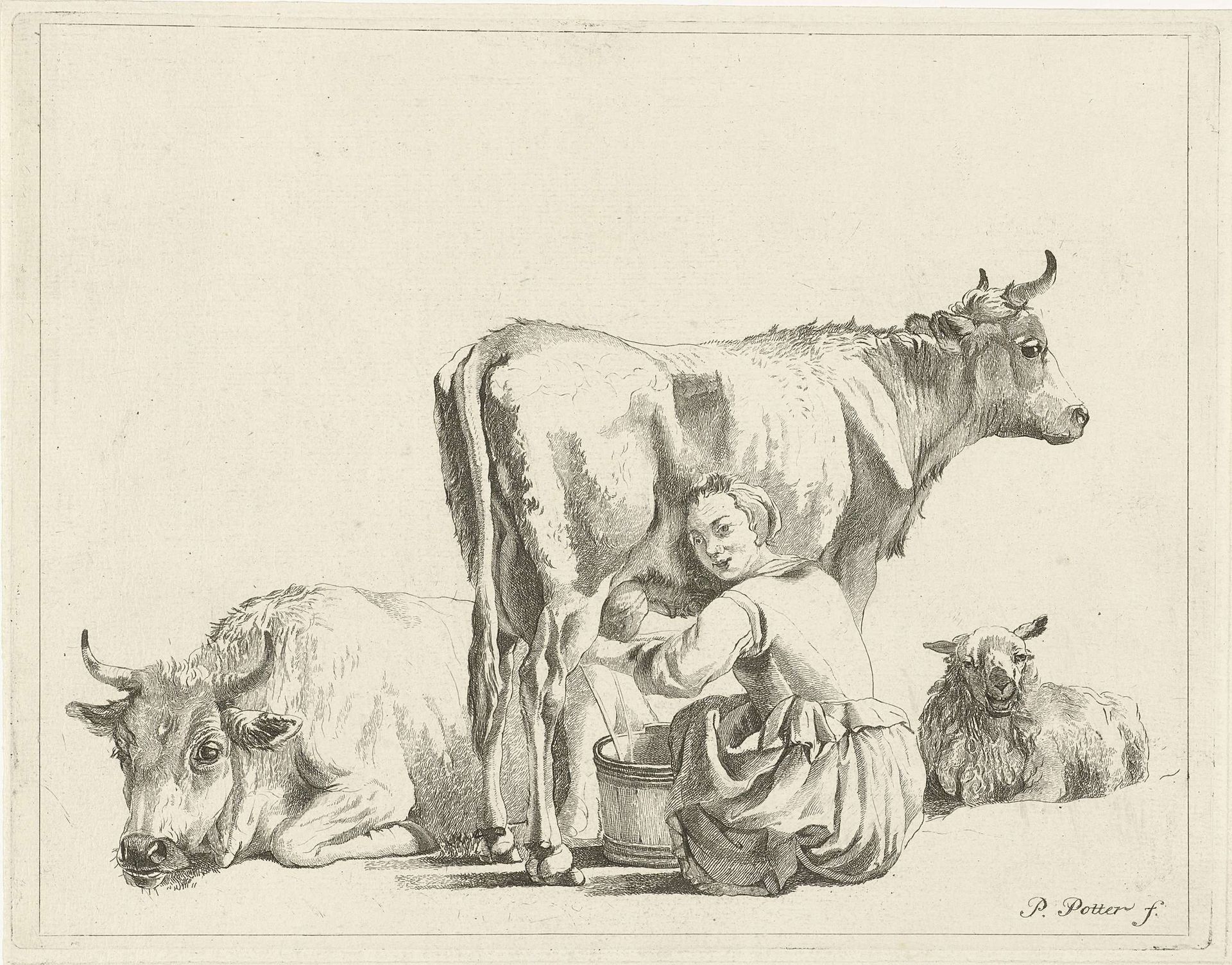 Melkmeid by Pieter de Mare