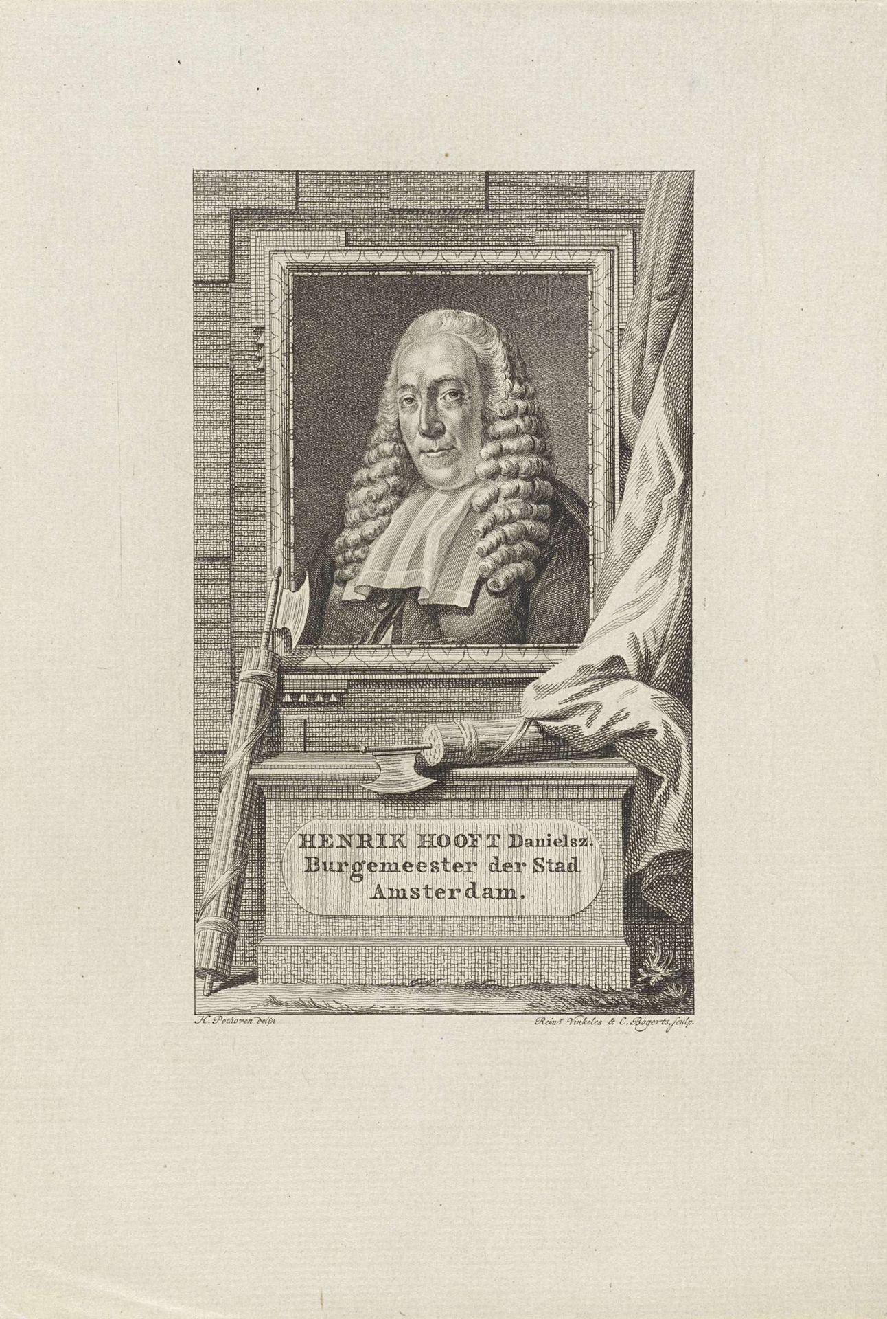 Portret van Hendrik Danielsz. Hooft by Reinier Vinkeles