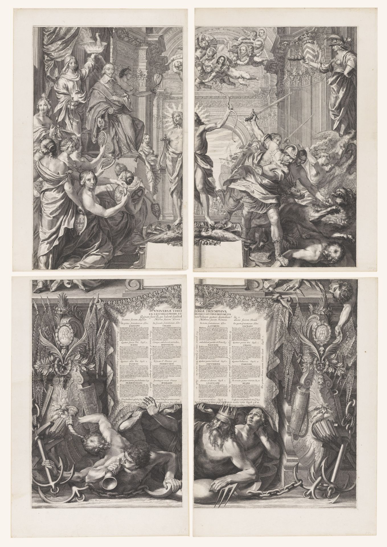 Allegorische voorstelling met Armand-Jean du Plessis hertog van Richelieu, in het gezelschap van Apollo en Neptunus by Grégoire Huret