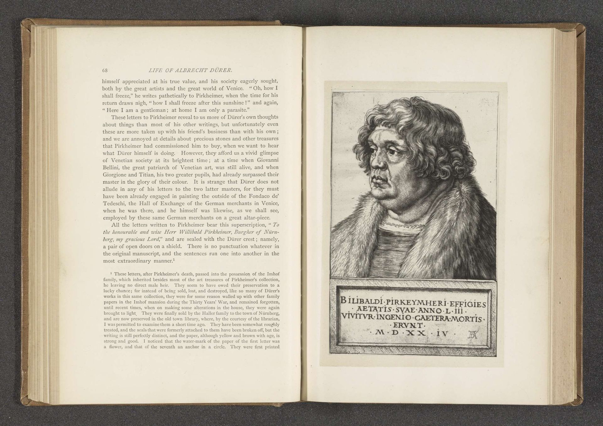 Fotoreproductie van een portret van Willibald Pirckheimer door Albrecht Dürer by Anonymous