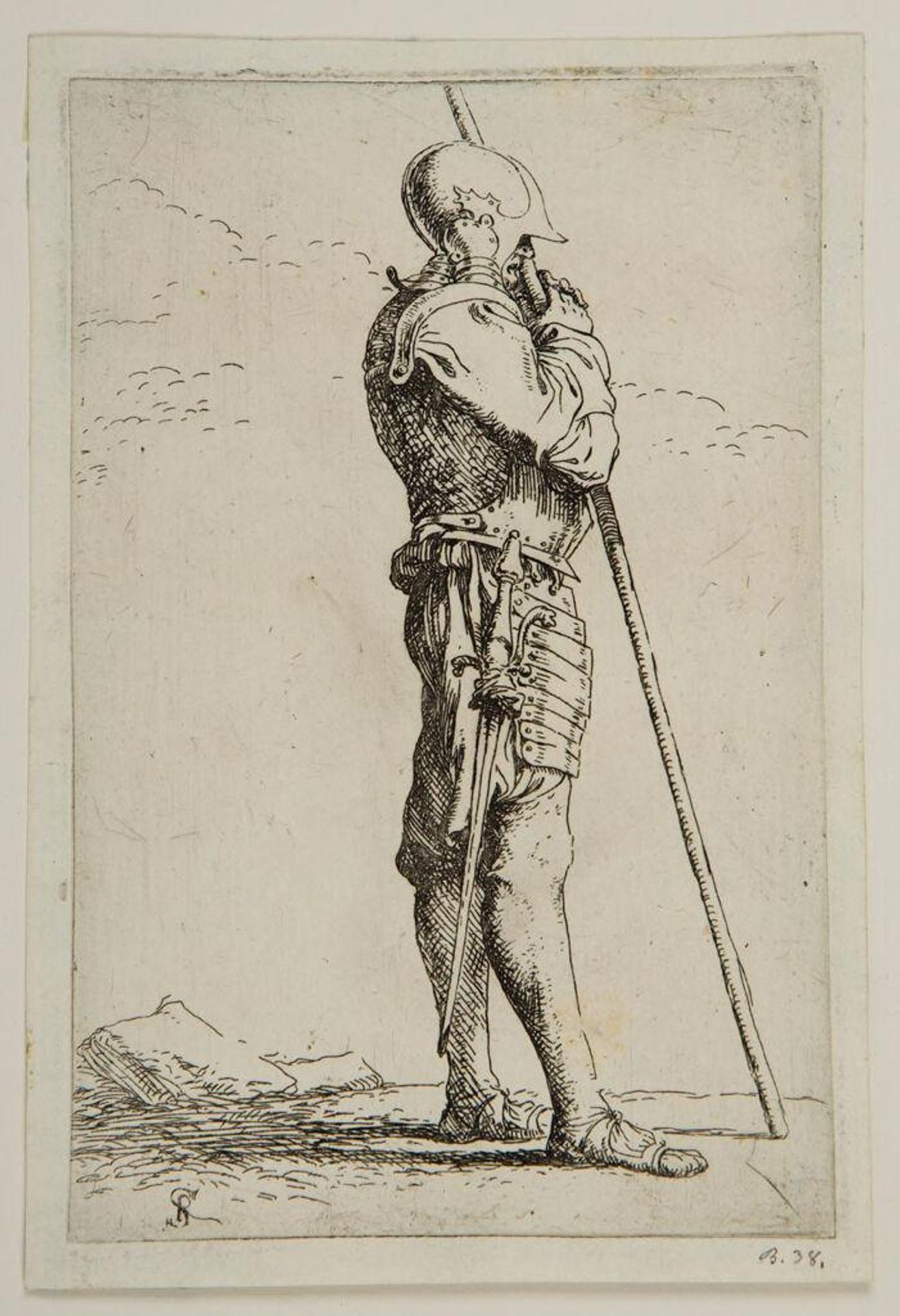 Standing Soldier in Profile, Leaning on a Lance by Salvator Rosa