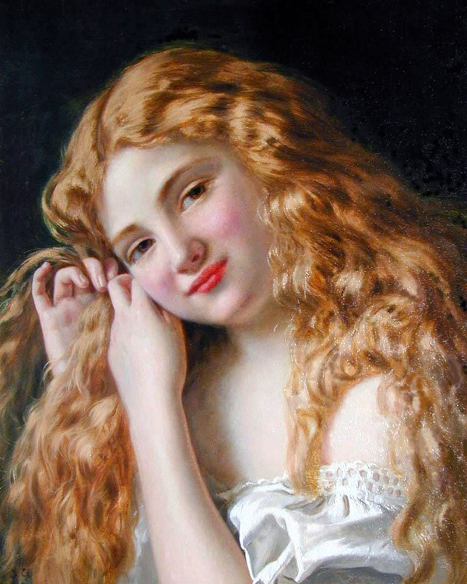Young Girl Fixing Her Hair by Sophie Gengembre Anderson