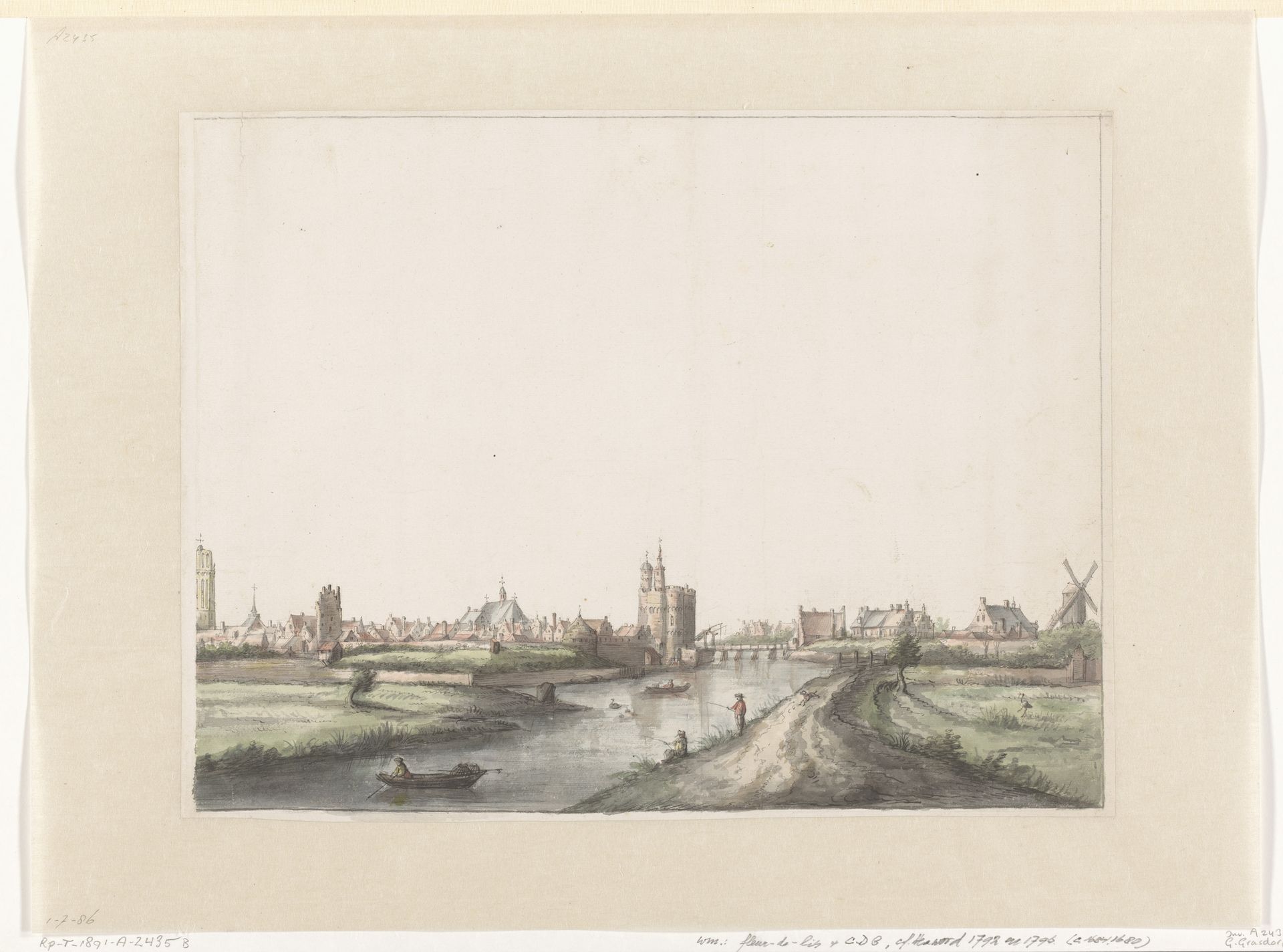 Gezicht op Zwolle by Gerrit Grasdorp