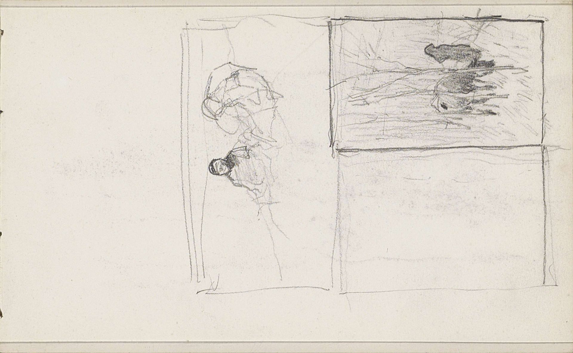 Figuurstudies en vee bij een boom by Anton Mauve