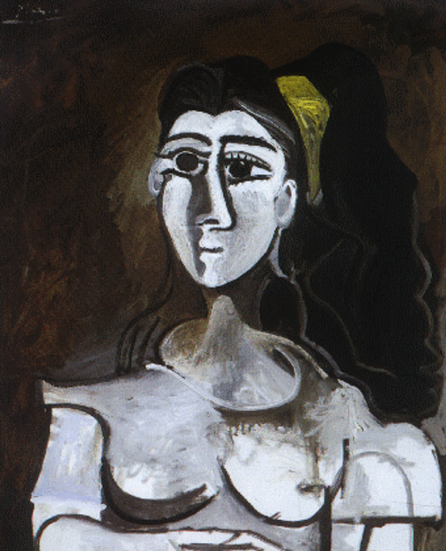 Bust of Woman with Yellow Ribbon (Jacqueline) by Pablo Picasso