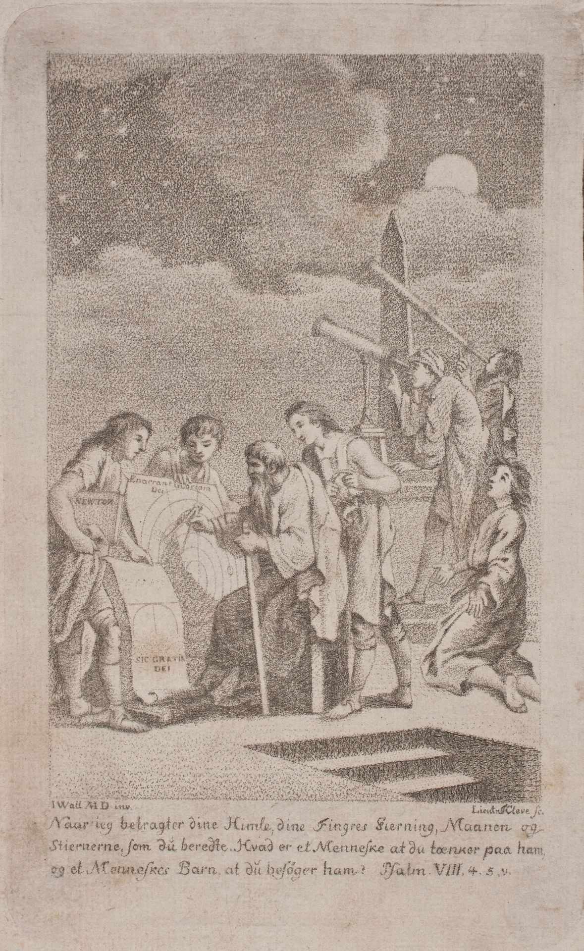 Illustration med astronomer og stjernekiggere by Terkel Kleve