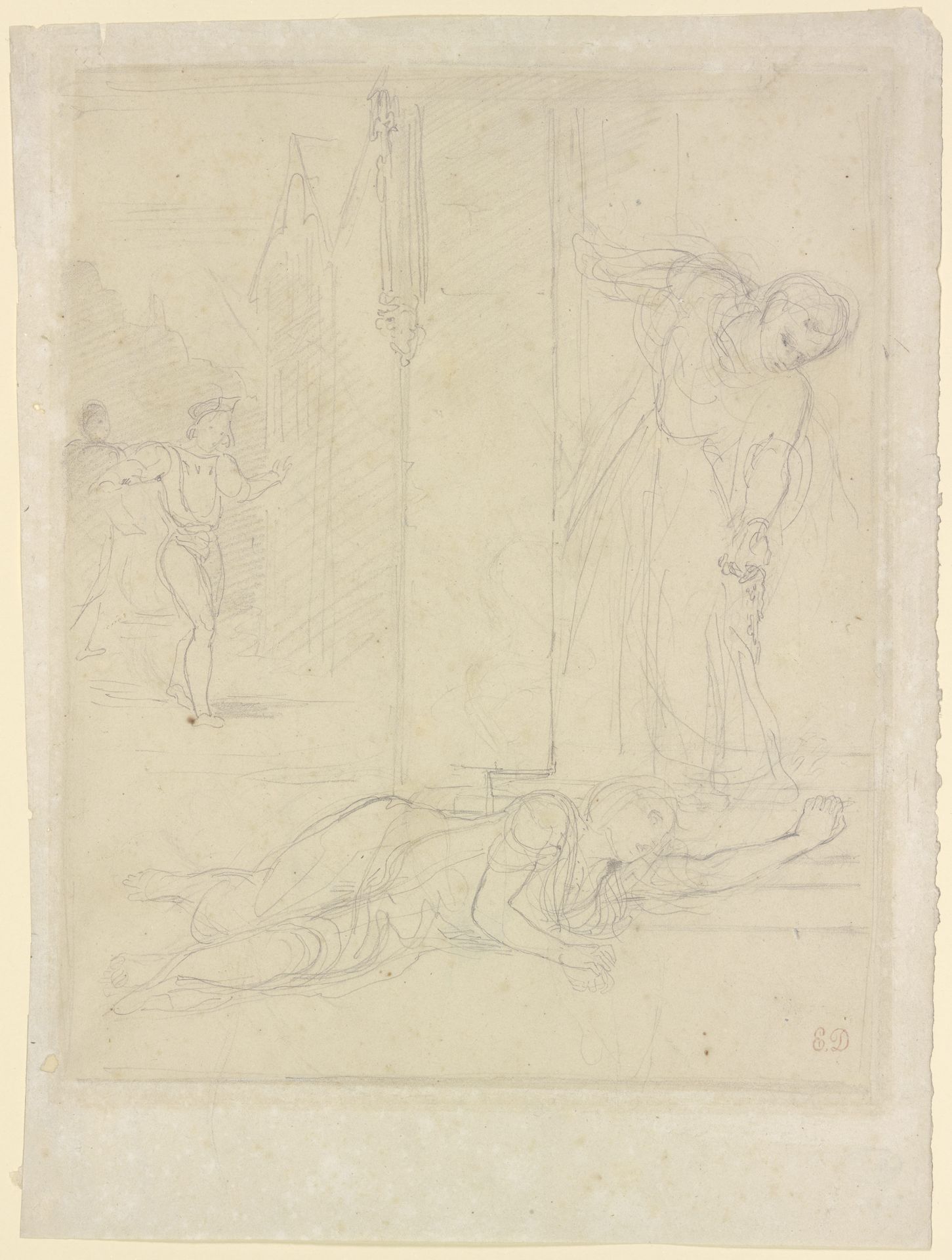 Scene from Hamlet by Eugène Delacroix