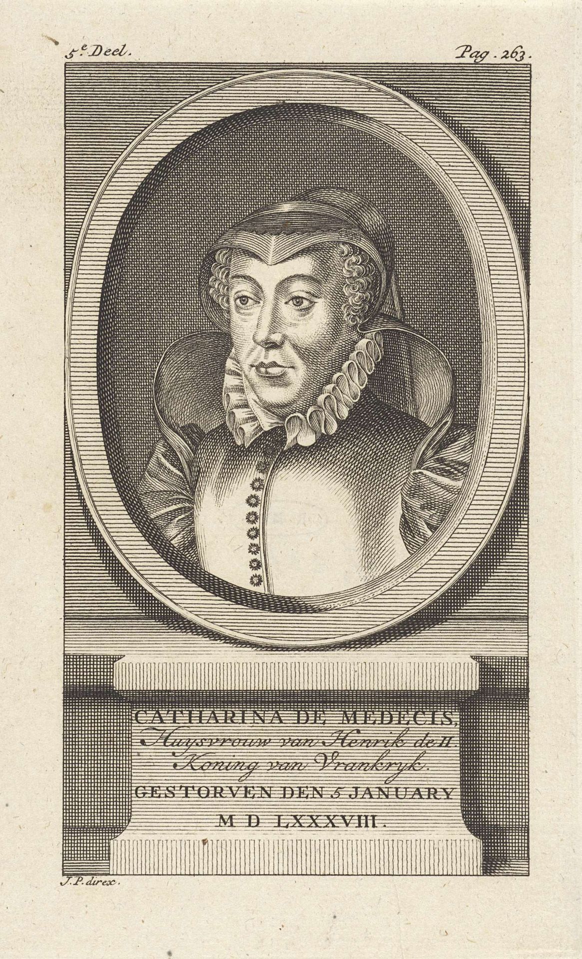 Portret van Catharina de' Medici, koningin van Frankrijk by Jan Punt
