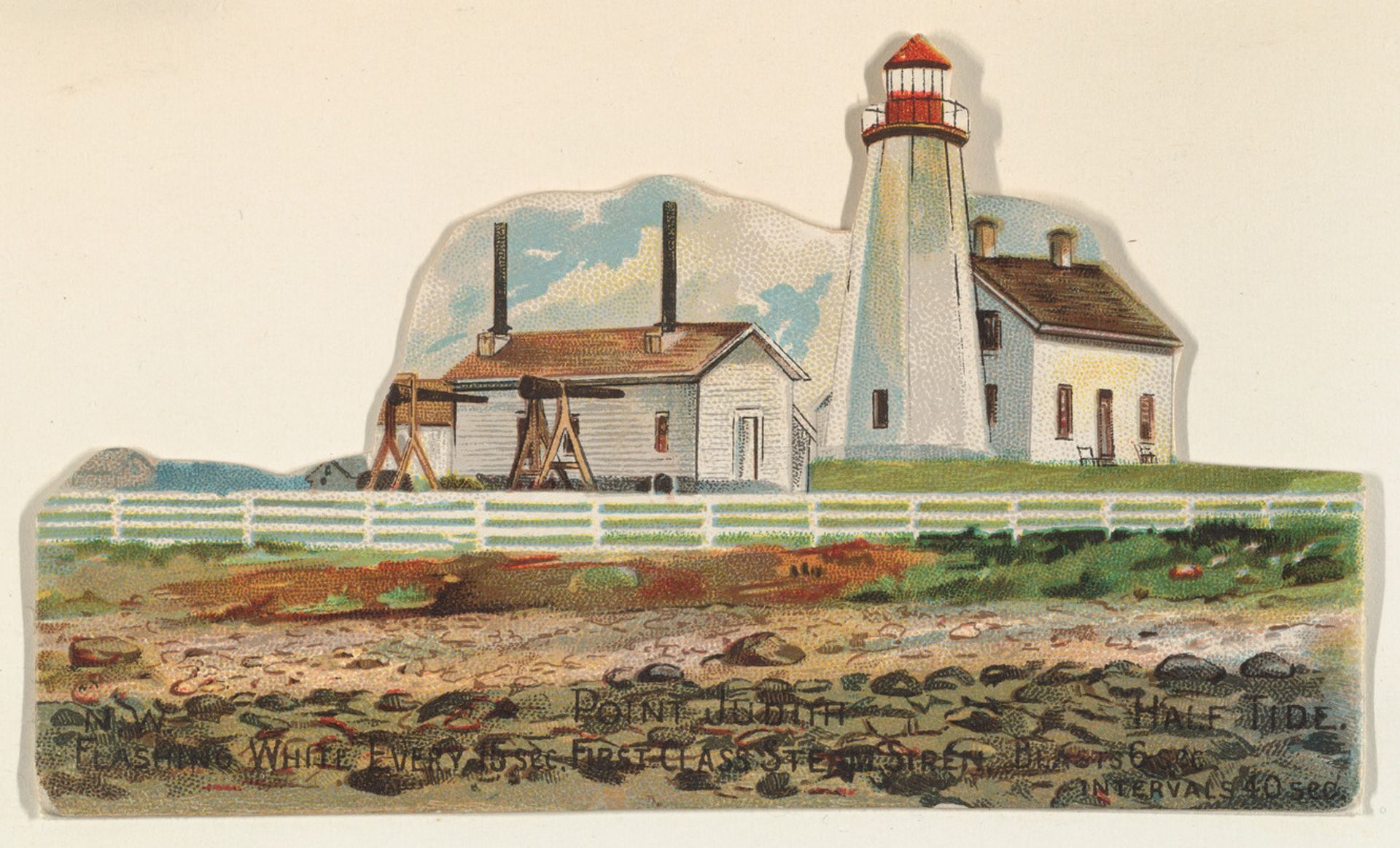 Point Judith, from the Lighthouses series (N119) issued by Duke Sons & Co. to promote Honest Long Cut Tobacco by W. Duke, Sons & Co.