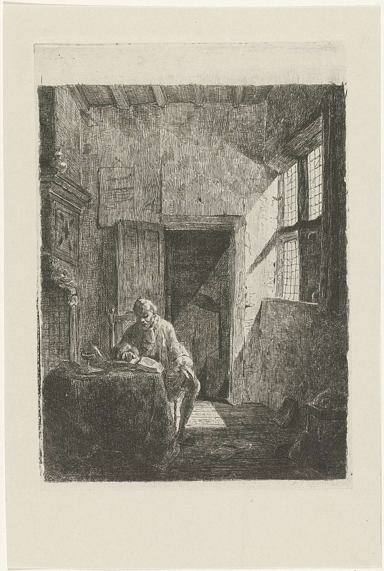 Lezende man by Ary Johannes Lamme