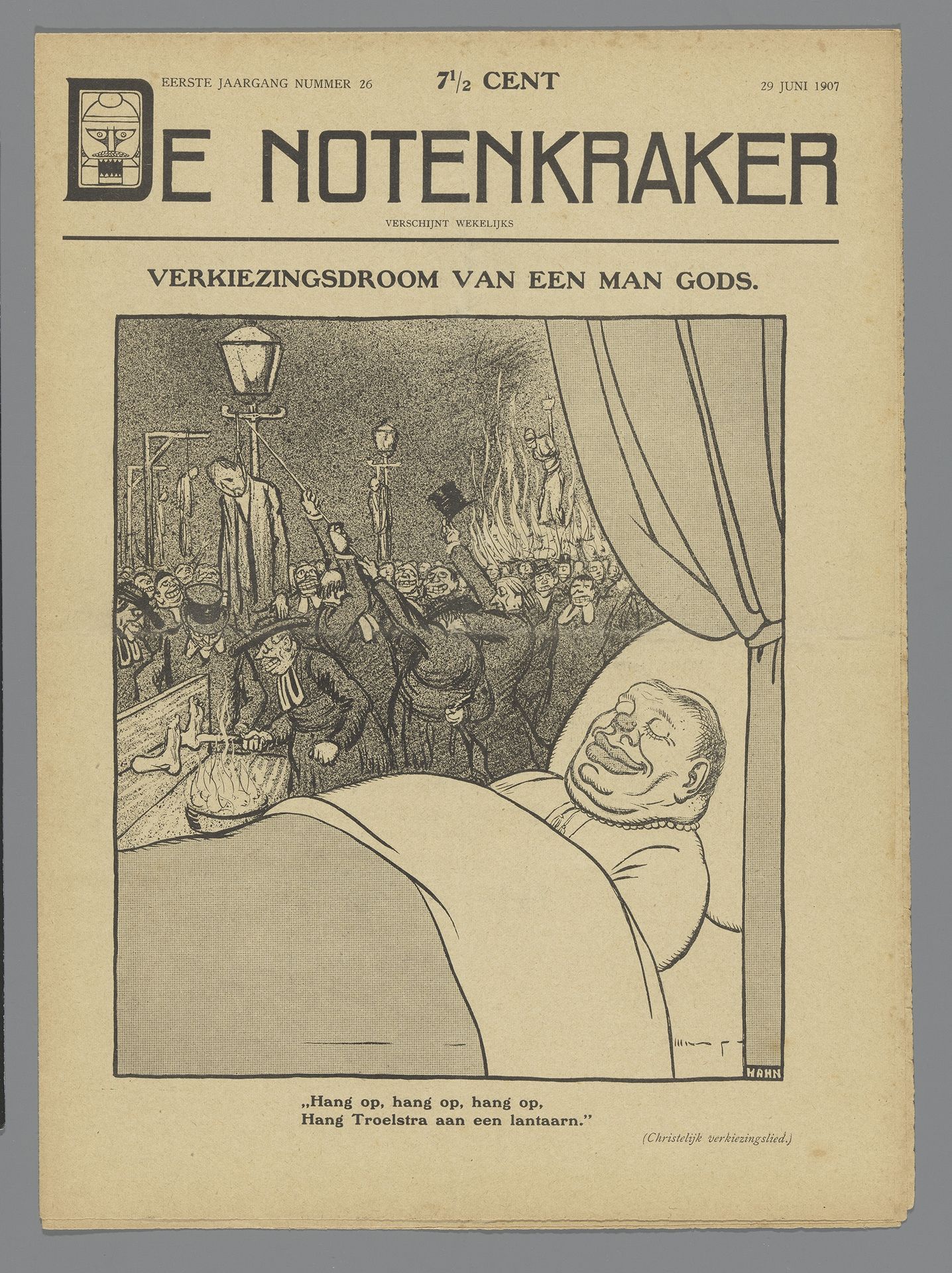 De Notenkraker, 29 juni 1907 / Verkiezingsdroom van een man Gods by Albert (I) Hahn