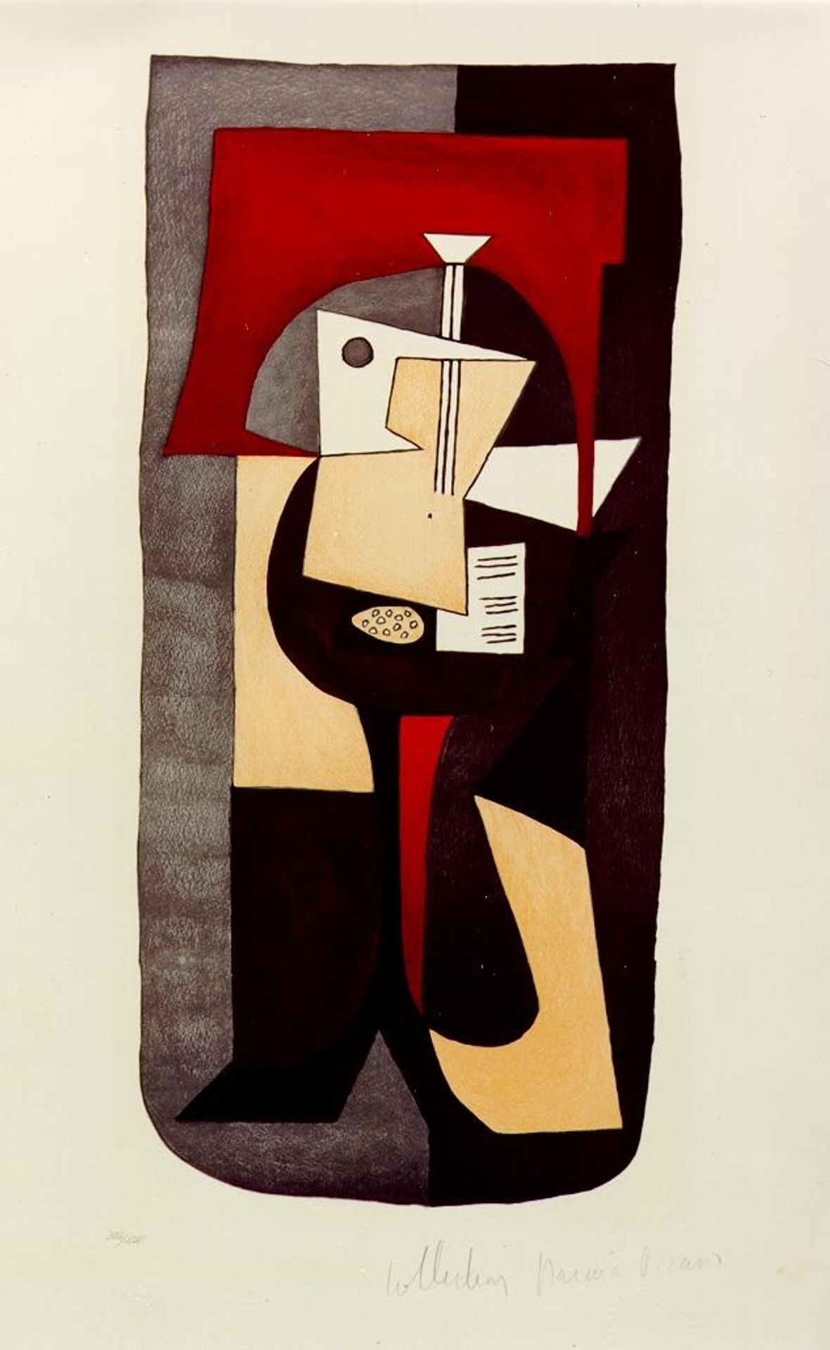 Guitar on pedestal by Pablo Picasso