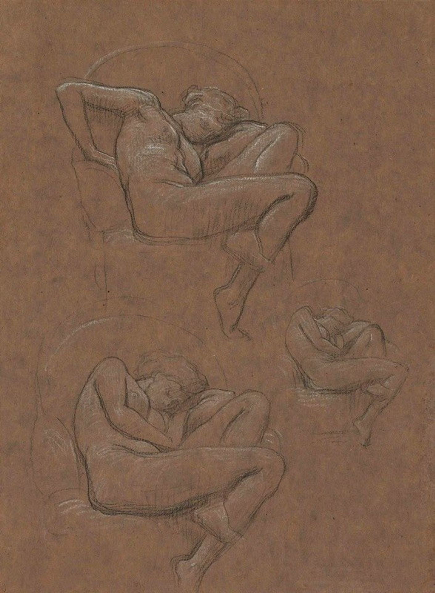Three studies for ‘Flaming June’ by Frederic Leighton