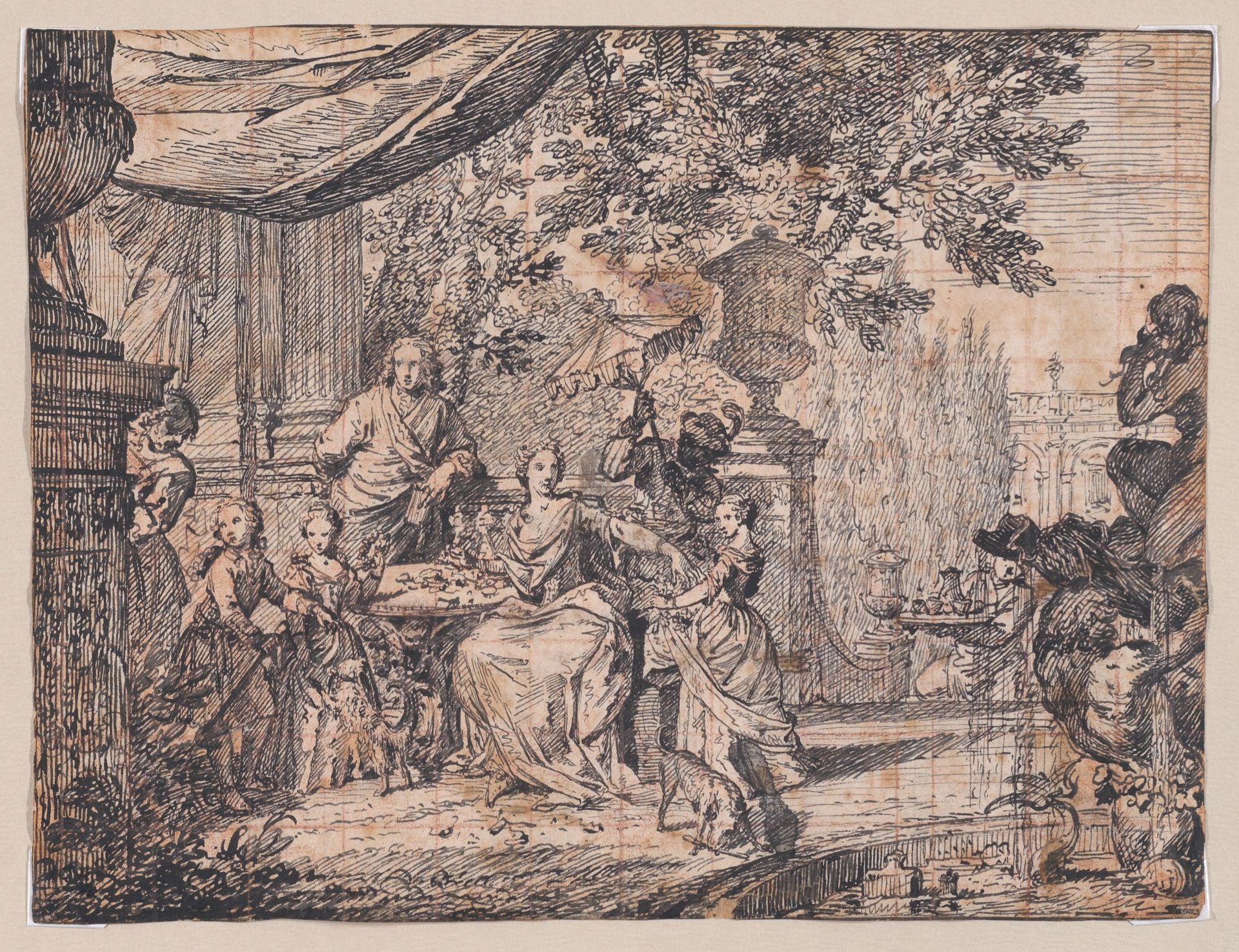 A  Family Gathering on a Terrace by Anonymous