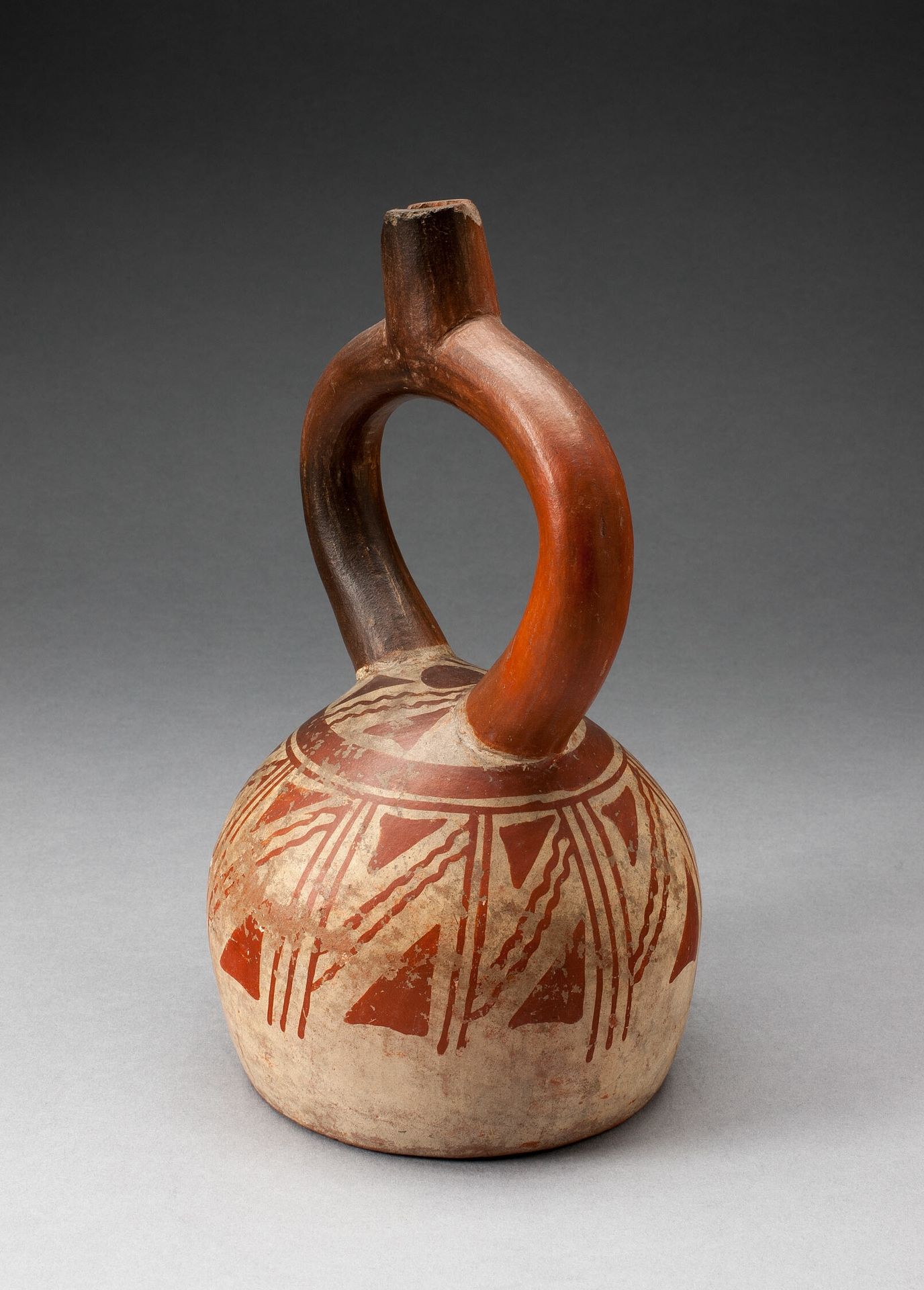 Stirrup Spout Vessel with Geometric Designs by Moche