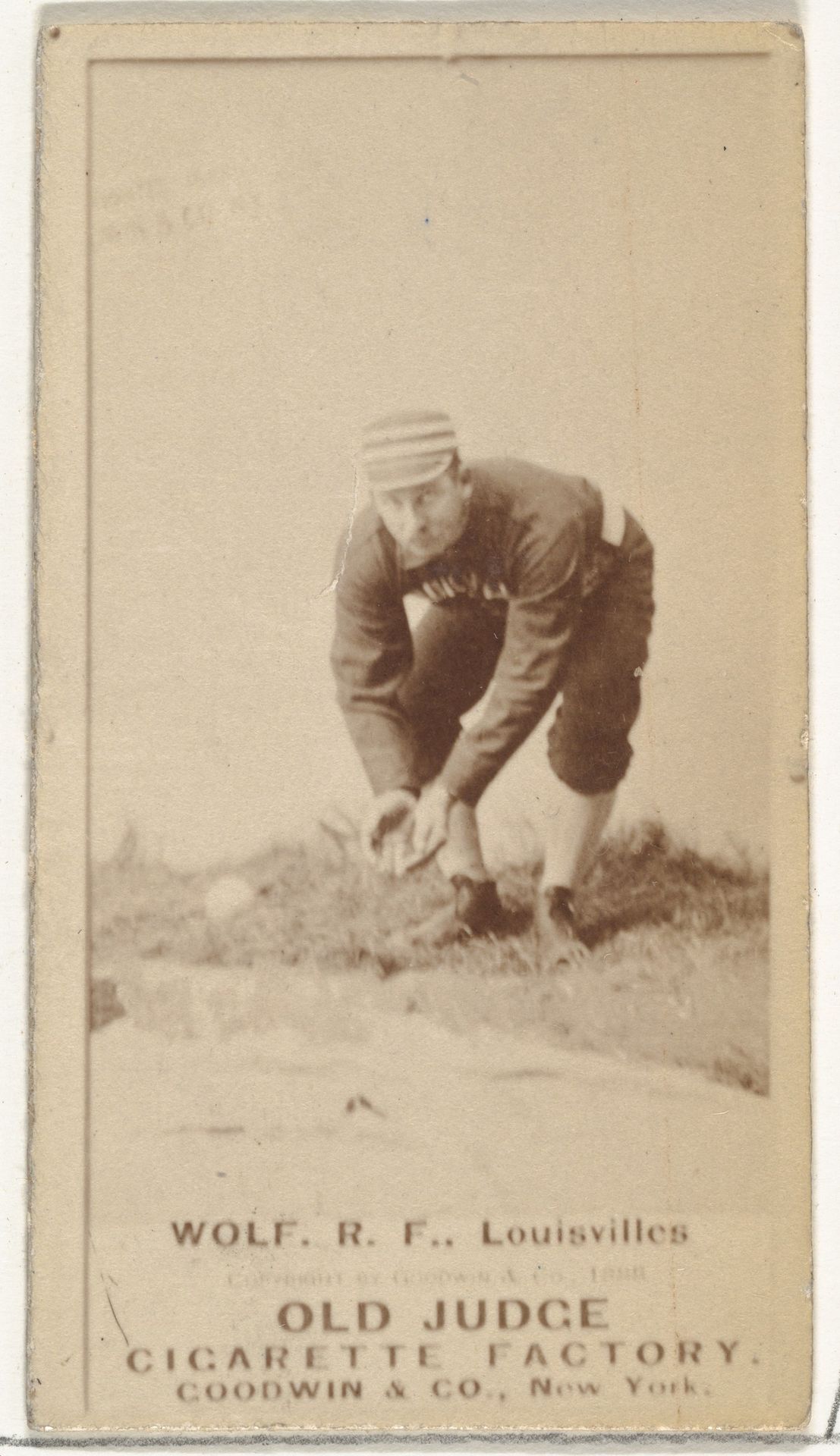 William Van Winkle "Jimmy" Wolf, Right Field, Louisville Colonels, from the Old Judge series (N172) for Old Judge Cigarettes by Goodwin & Company