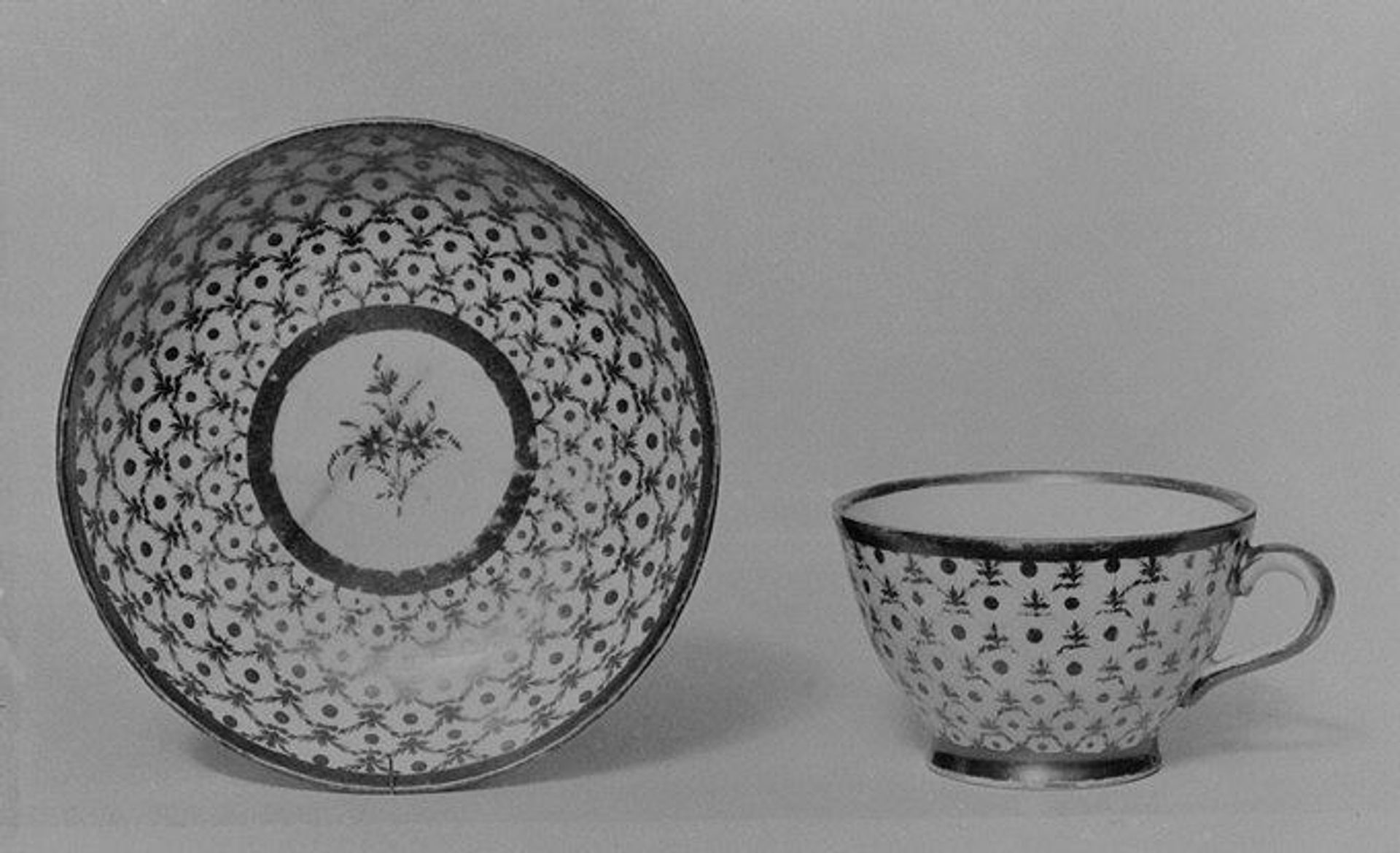 Cup and saucer by Rue Thiroux: Queen's Factory