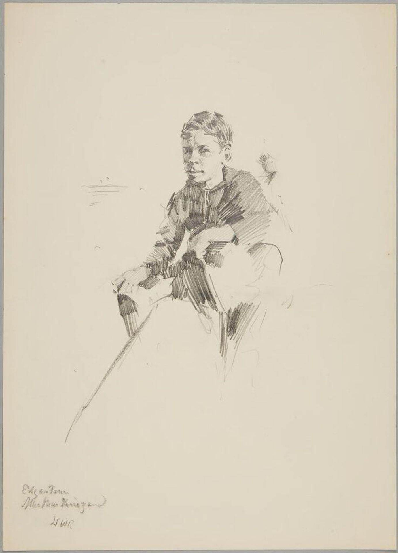 Sketch of a Seated Boy by Denman Waldo Ross