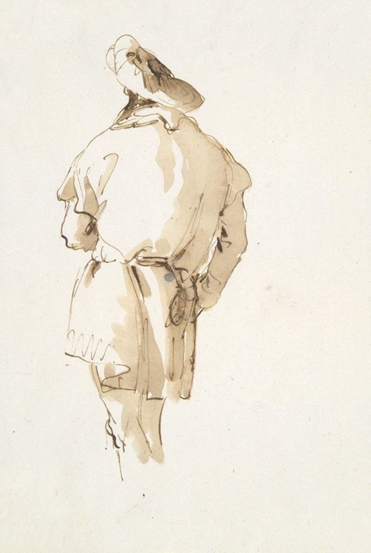 Standing male figure seen from behind by Giovanni Battista Tiepolo