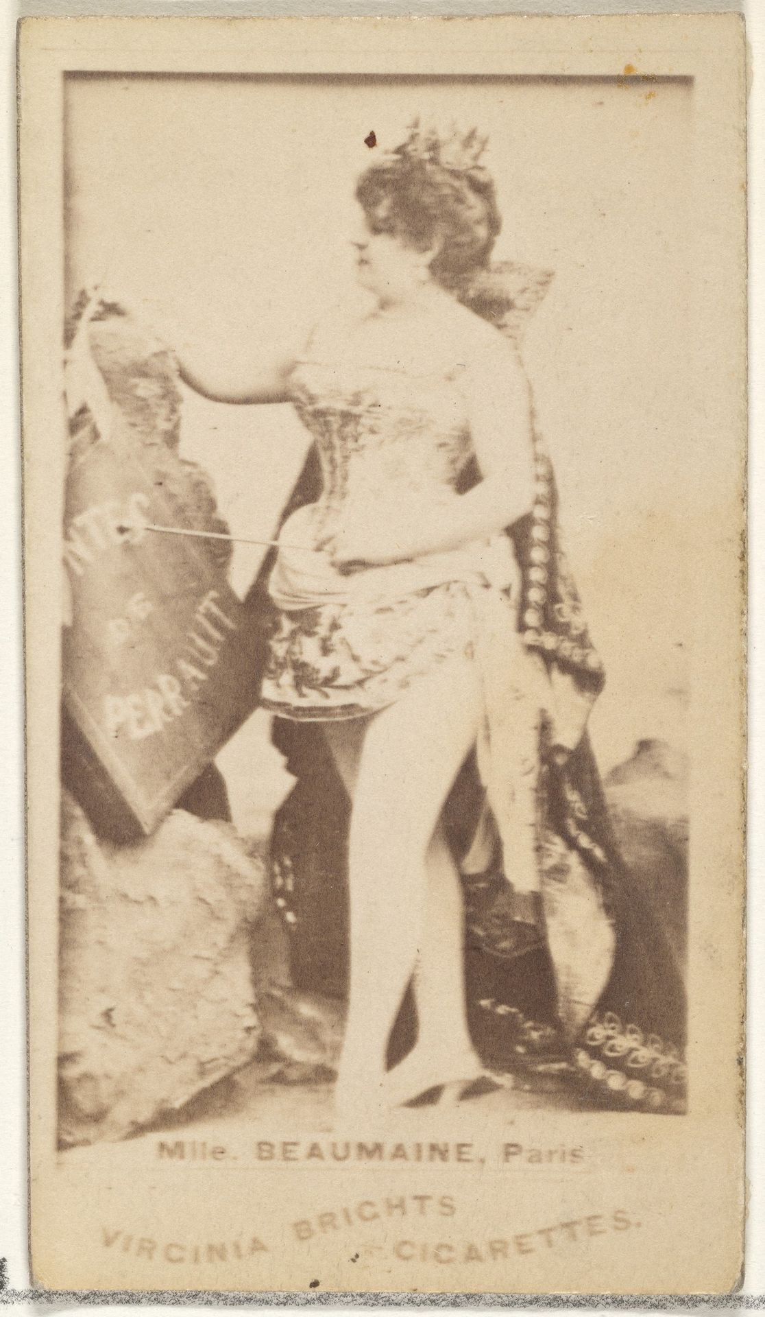 Mlle. Beaumaine, Paris, from the Actors and Actresses series (N45, Type 1) for Virginia Brights Cigarettes by Allen & Ginter