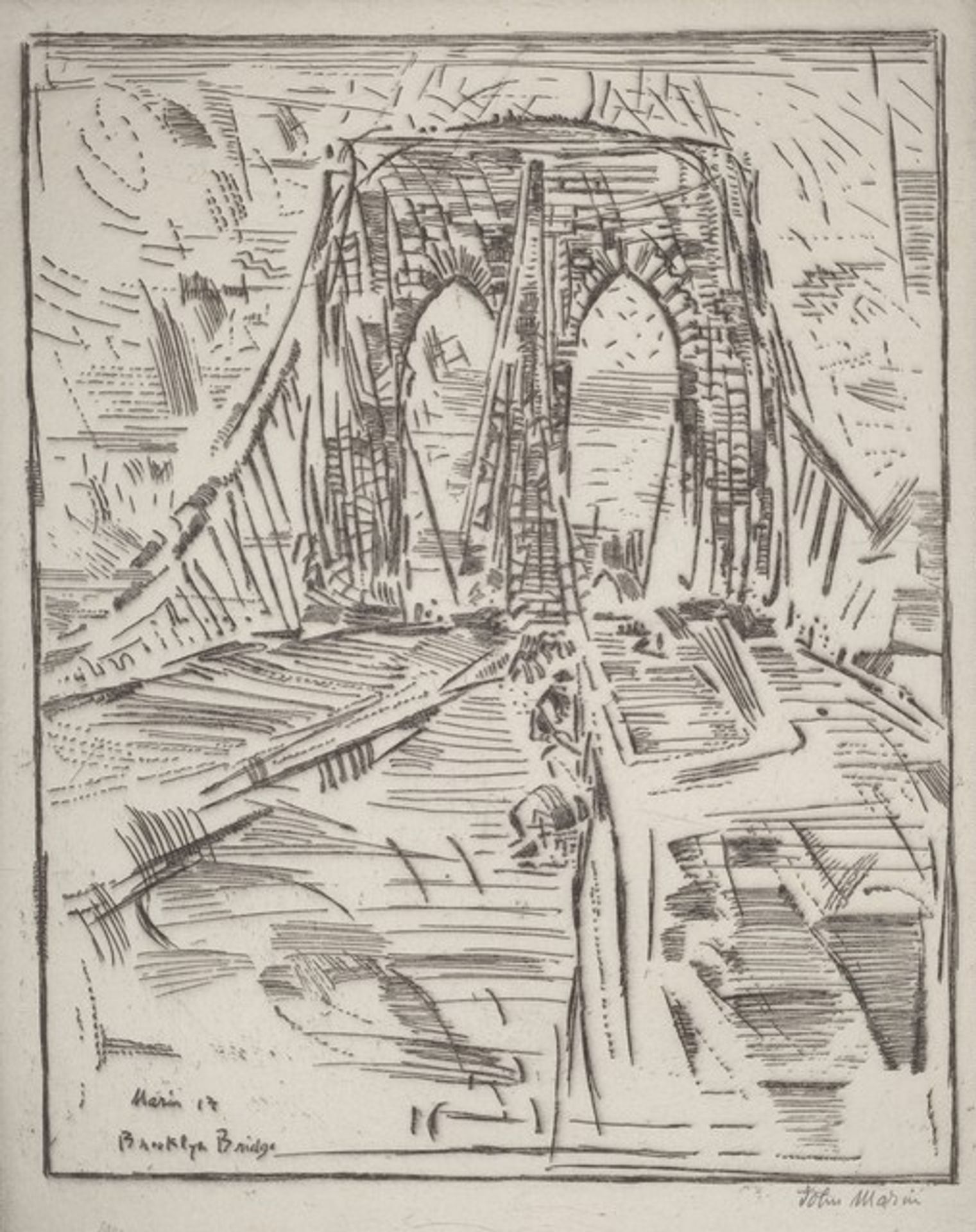 Brooklyn Bridge (Mosaic) by John Marin