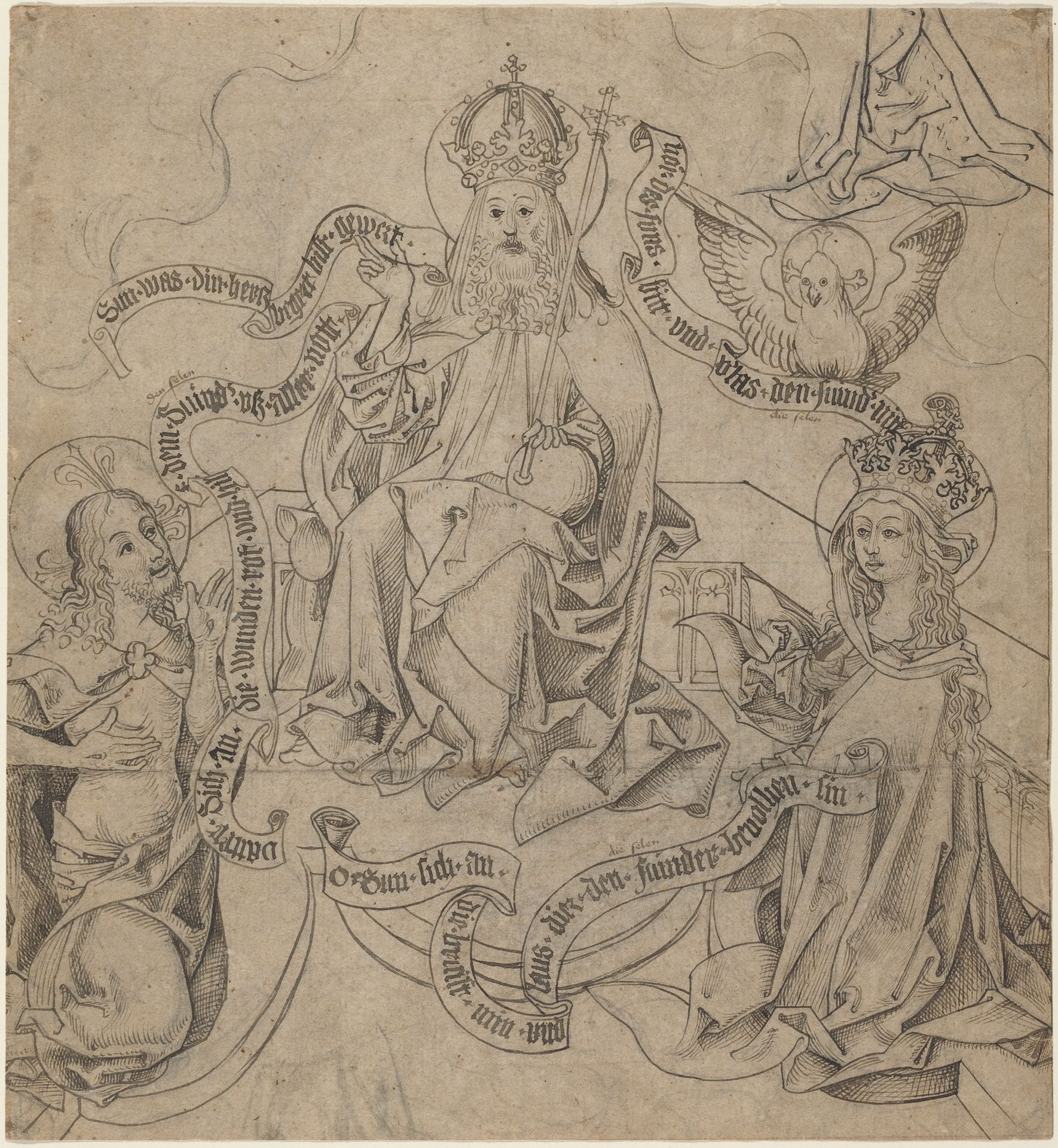 Christ and Mary Interceding with God the Father by Anonymous
