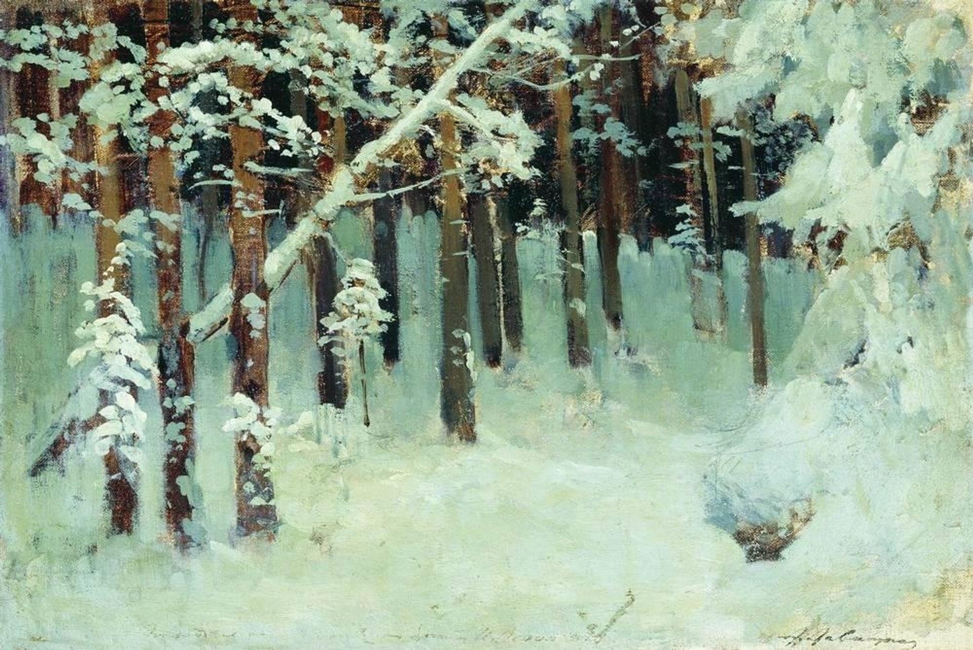 Forest in the winter by Isaac Levitan