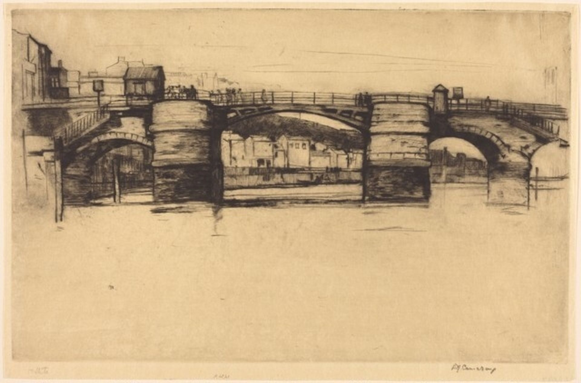 Old Bridge, Whitby by David Young Cameron