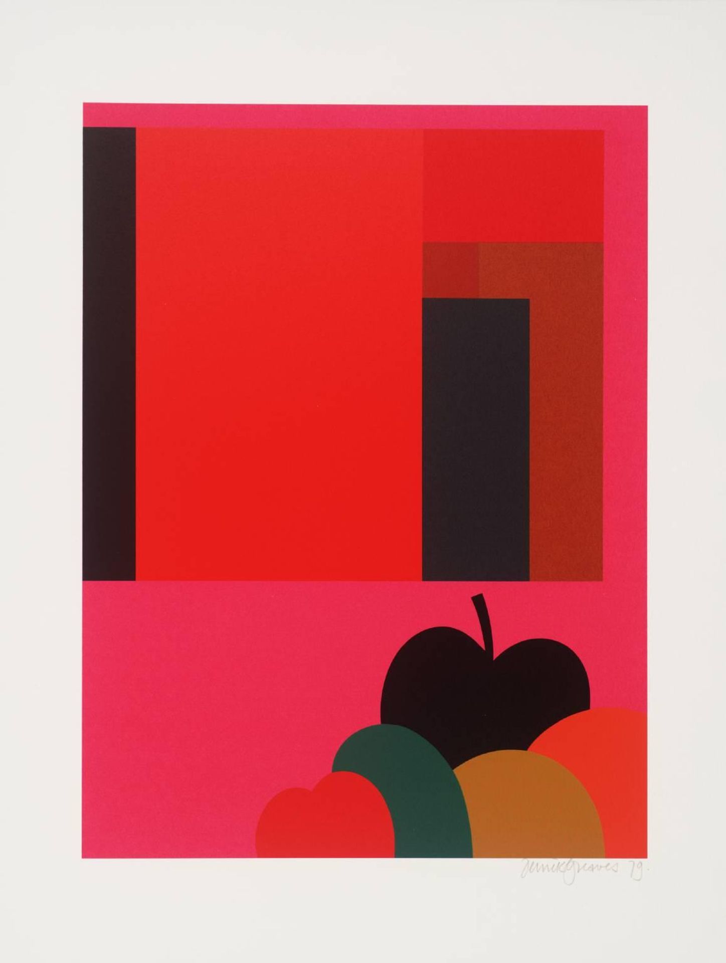 Abstract Painting with Fruit by  Derrick Greaves
