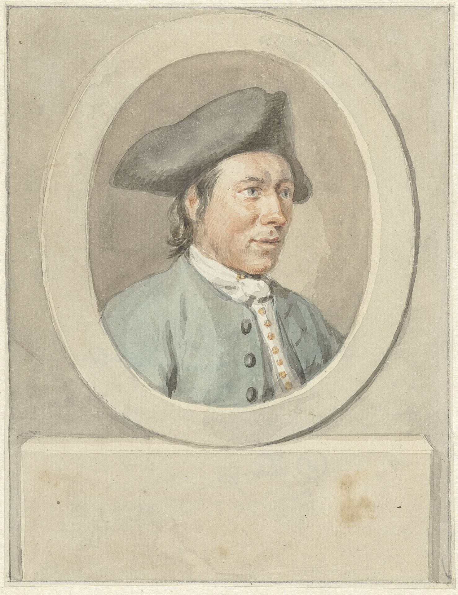 Portret van Jacob van Dijk, in ovaal, naar rechts by Aert Schouman
