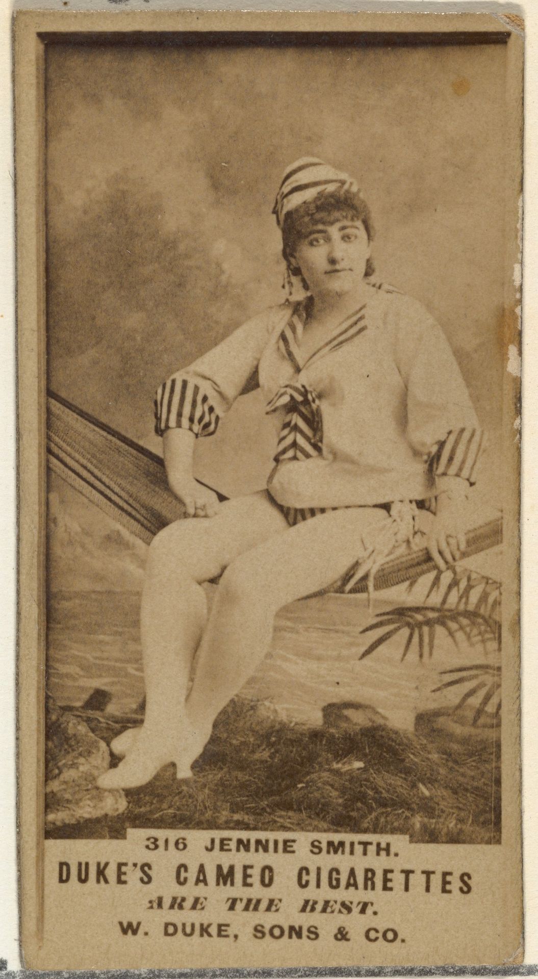 Card Number 316, Jennie Smith, from the Actors and Actresses series (N145-5) issued by Duke Sons & Co. to promote Cameo Cigarettes by W. Duke, Sons & Co.