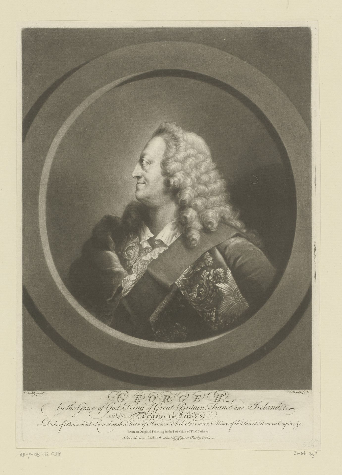 Portret van George II, koning van Groot-Brittannië by Richard Houston